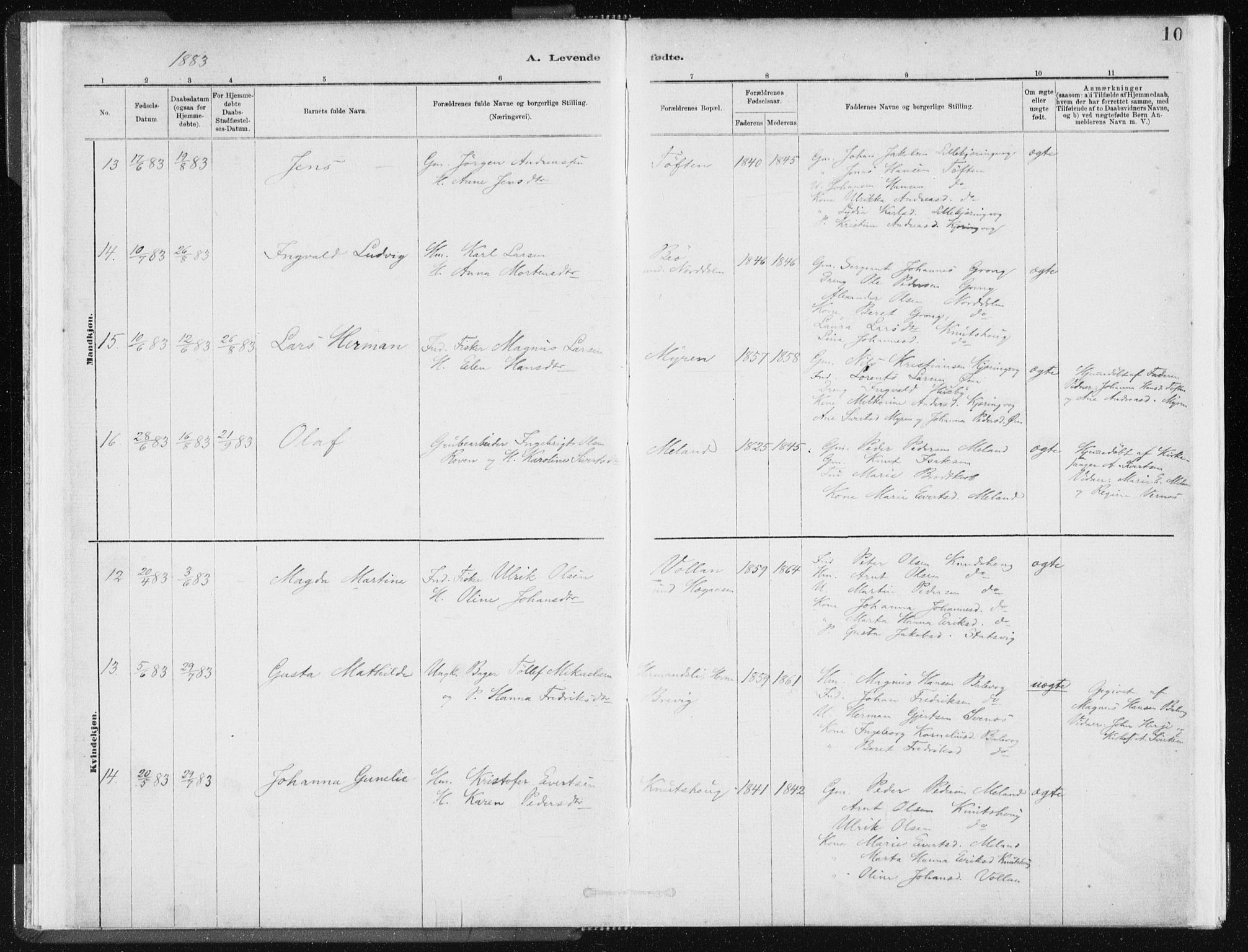 Ministerialprotokoller, klokkerbøker og fødselsregistre - Sør-Trøndelag, AV/SAT-A-1456/634/L0533: Ministerialbok nr. 634A09, 1882-1901, s. 10