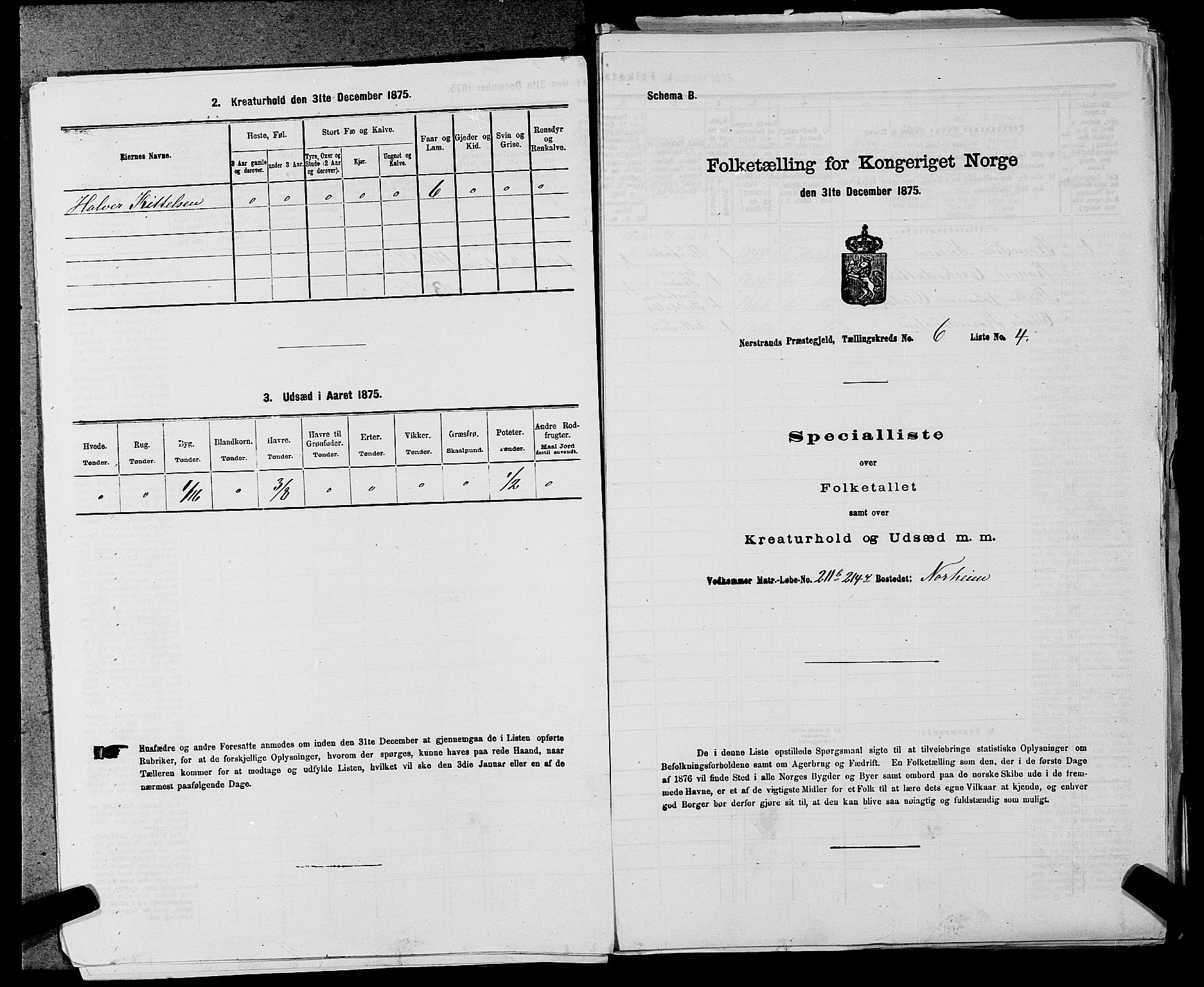 SAST, Folketelling 1875 for 1139P Nedstrand prestegjeld, 1875, s. 645