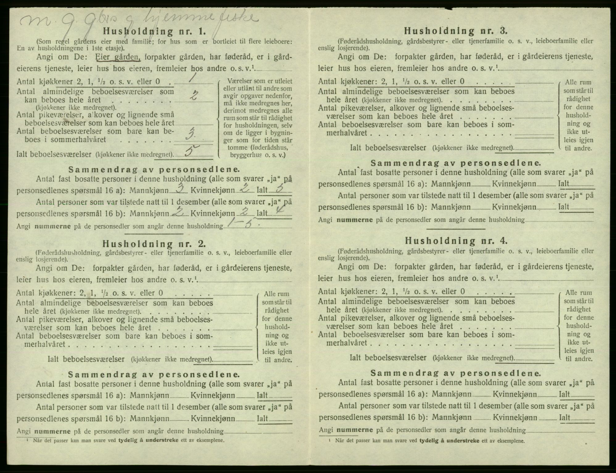 SAB, Folketelling 1920 for 1246 Fjell herred, 1920, s. 939