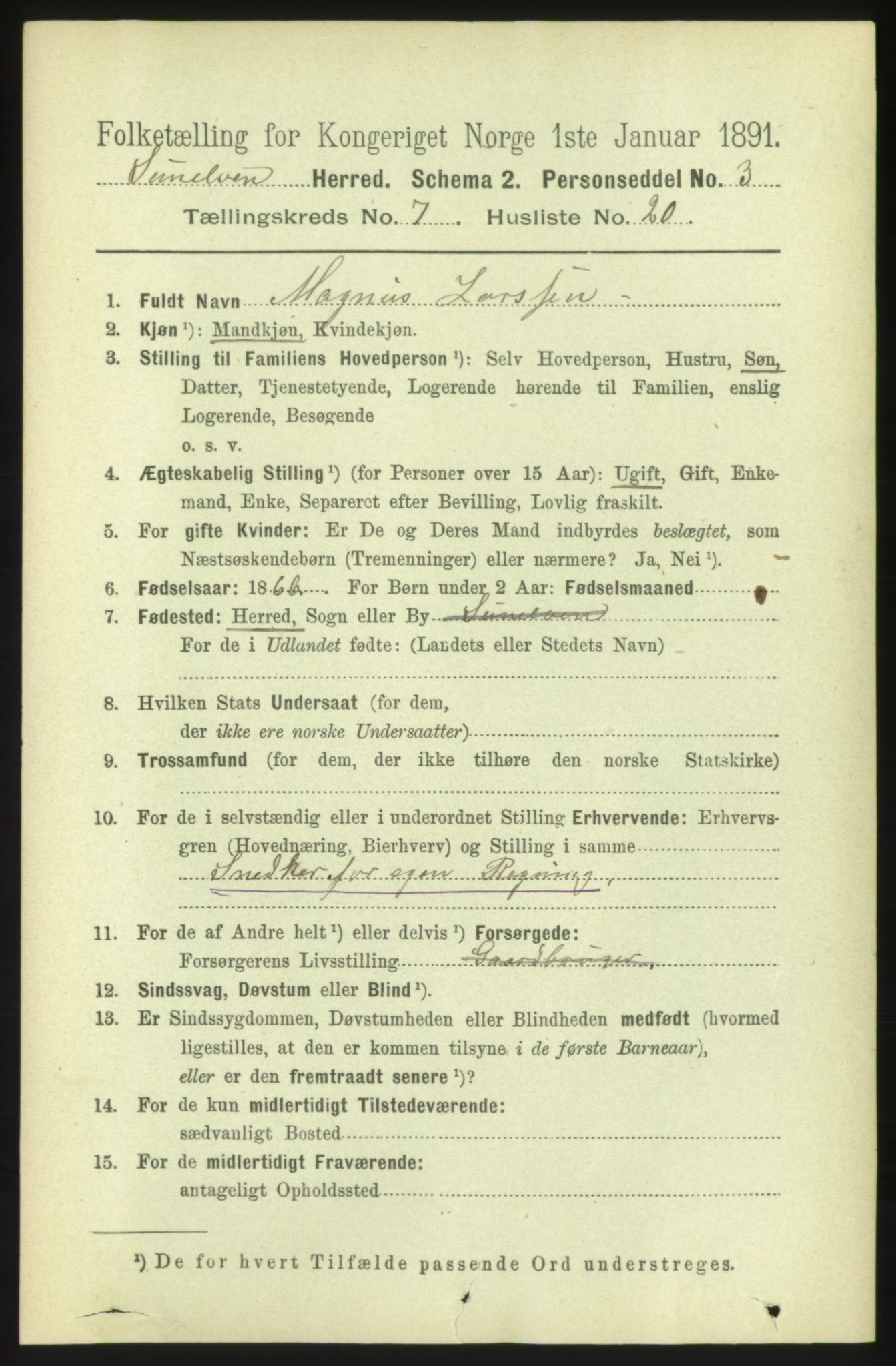 RA, Folketelling 1891 for 1523 Sunnylven herred, 1891, s. 1928