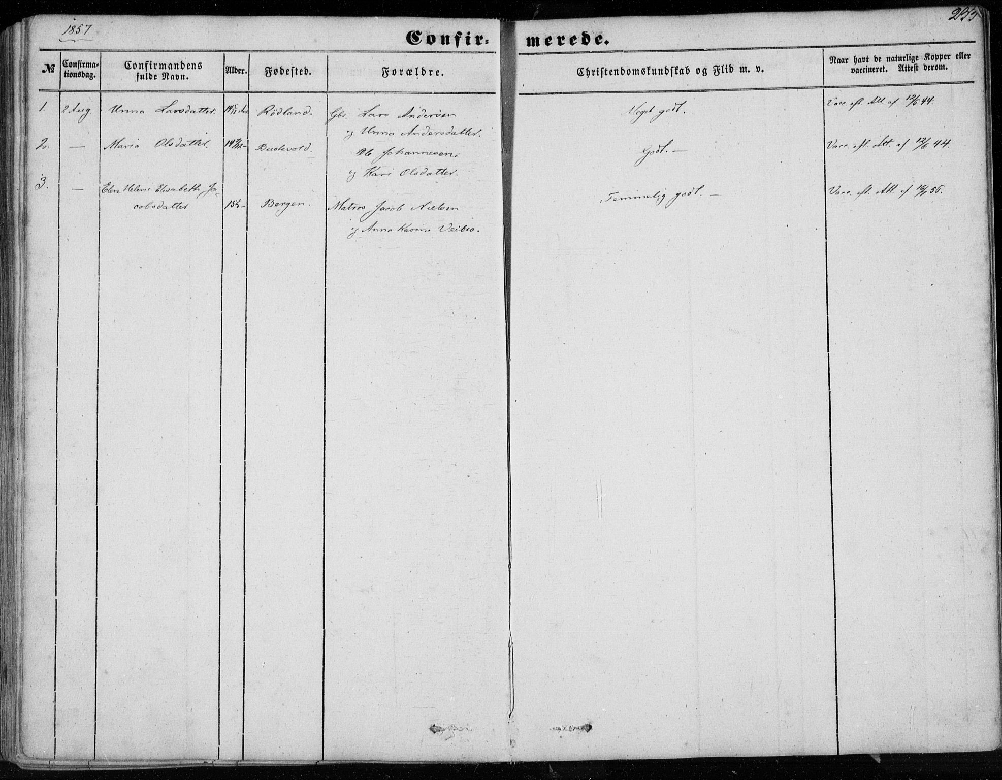 Haus sokneprestembete, SAB/A-75601/H/Haa: Ministerialbok nr. A 16 I, 1848-1857, s. 233