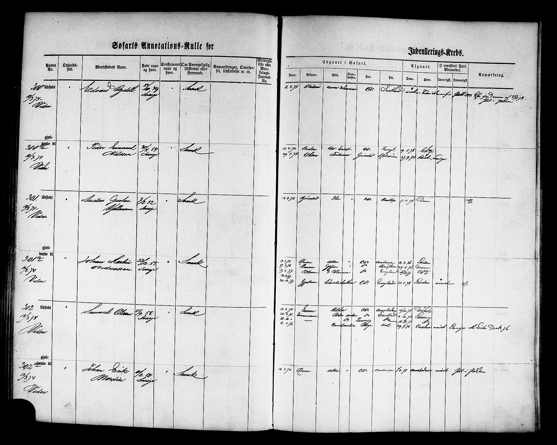 Oslo mønstringskontor, AV/SAO-A-10569g/F/Fc/Fca/L0005: Annotasjonsrulle, 1866-1888, s. 105