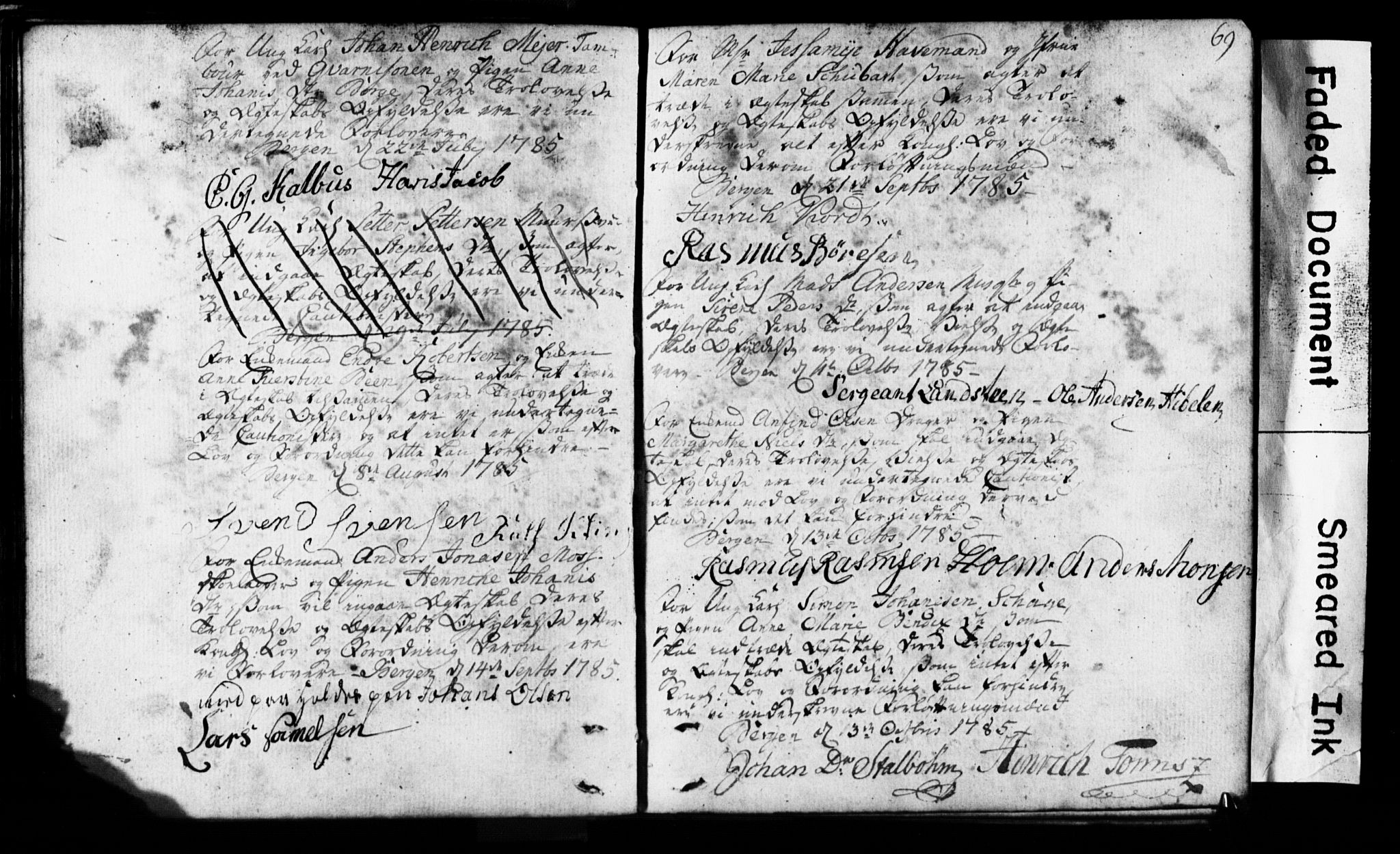 Korskirken sokneprestembete, SAB/A-76101: Forlovererklæringer nr. II.5.1, 1776-1816, s. 69