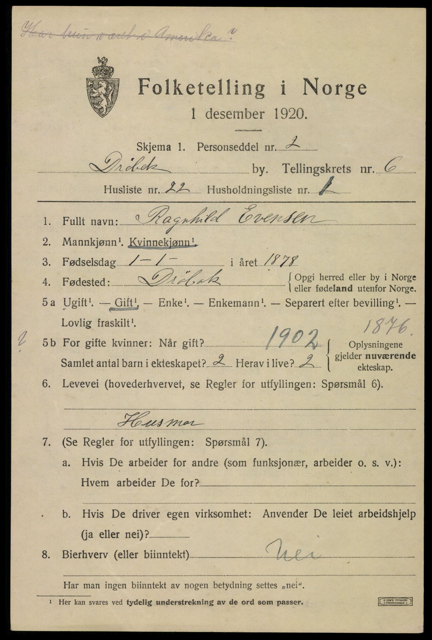 SAO, Folketelling 1920 for 0203 Drøbak kjøpstad, 1920, s. 5233
