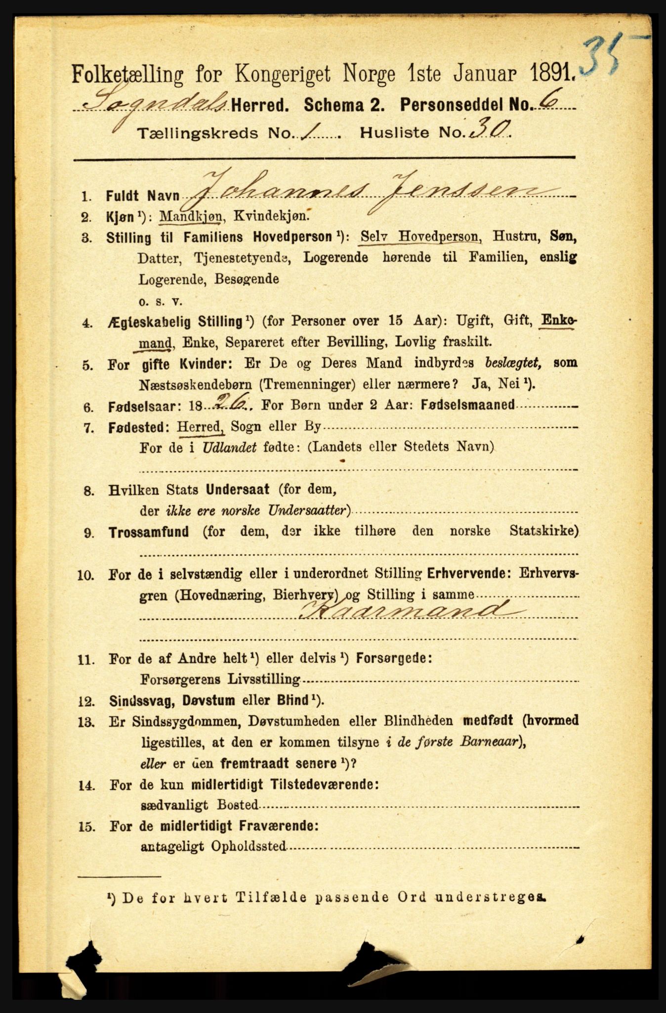 RA, Folketelling 1891 for 1420 Sogndal herred, 1891, s. 247