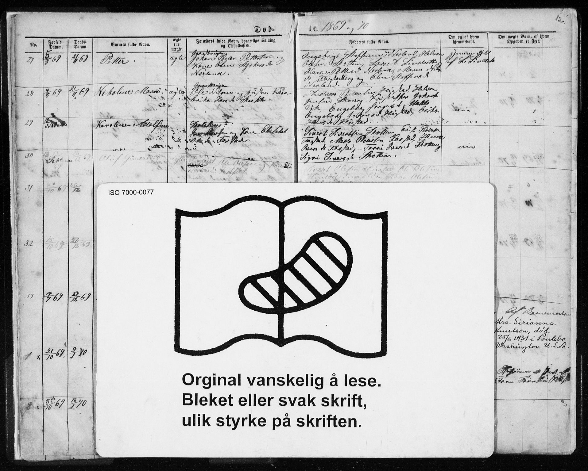 Ministerialprotokoller, klokkerbøker og fødselsregistre - Møre og Romsdal, AV/SAT-A-1454/567/L0782: Klokkerbok nr. 567C02, 1867-1886, s. 12