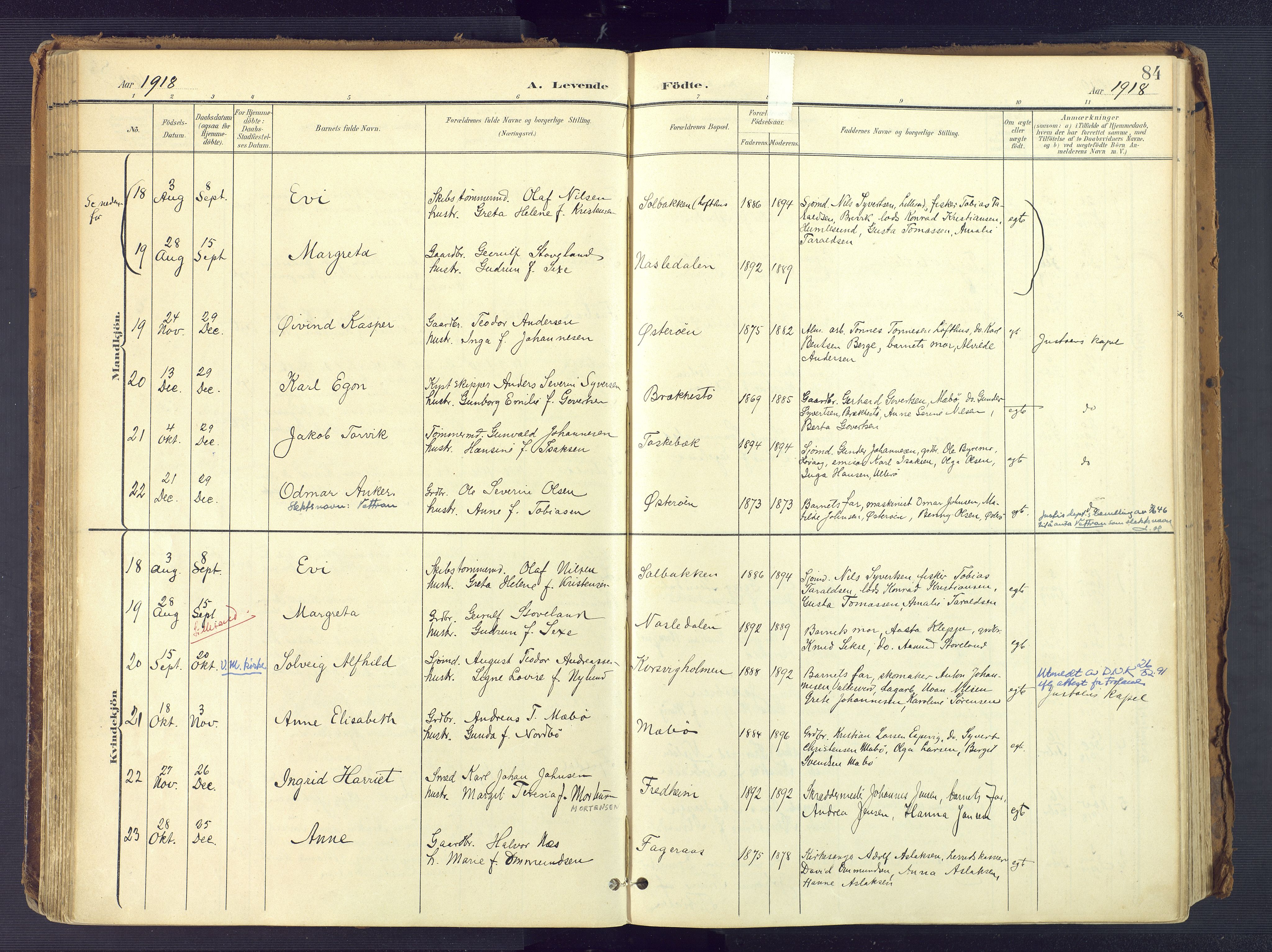 Vestre Moland sokneprestkontor, AV/SAK-1111-0046/F/Fa/Fab/L0010: Ministerialbok nr. A 10, 1900-1926, s. 84
