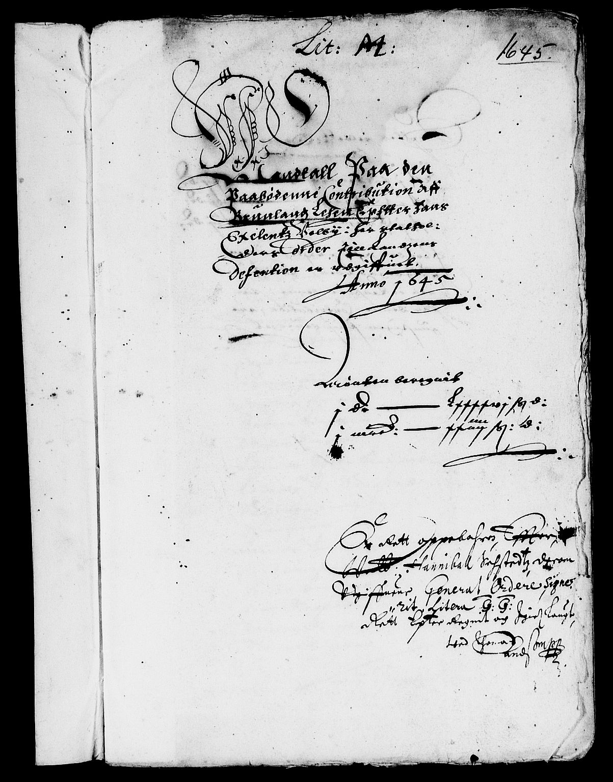 Rentekammeret inntil 1814, Reviderte regnskaper, Lensregnskaper, RA/EA-5023/R/Rb/Rbl/L0009: Brunla len, 1643-1647