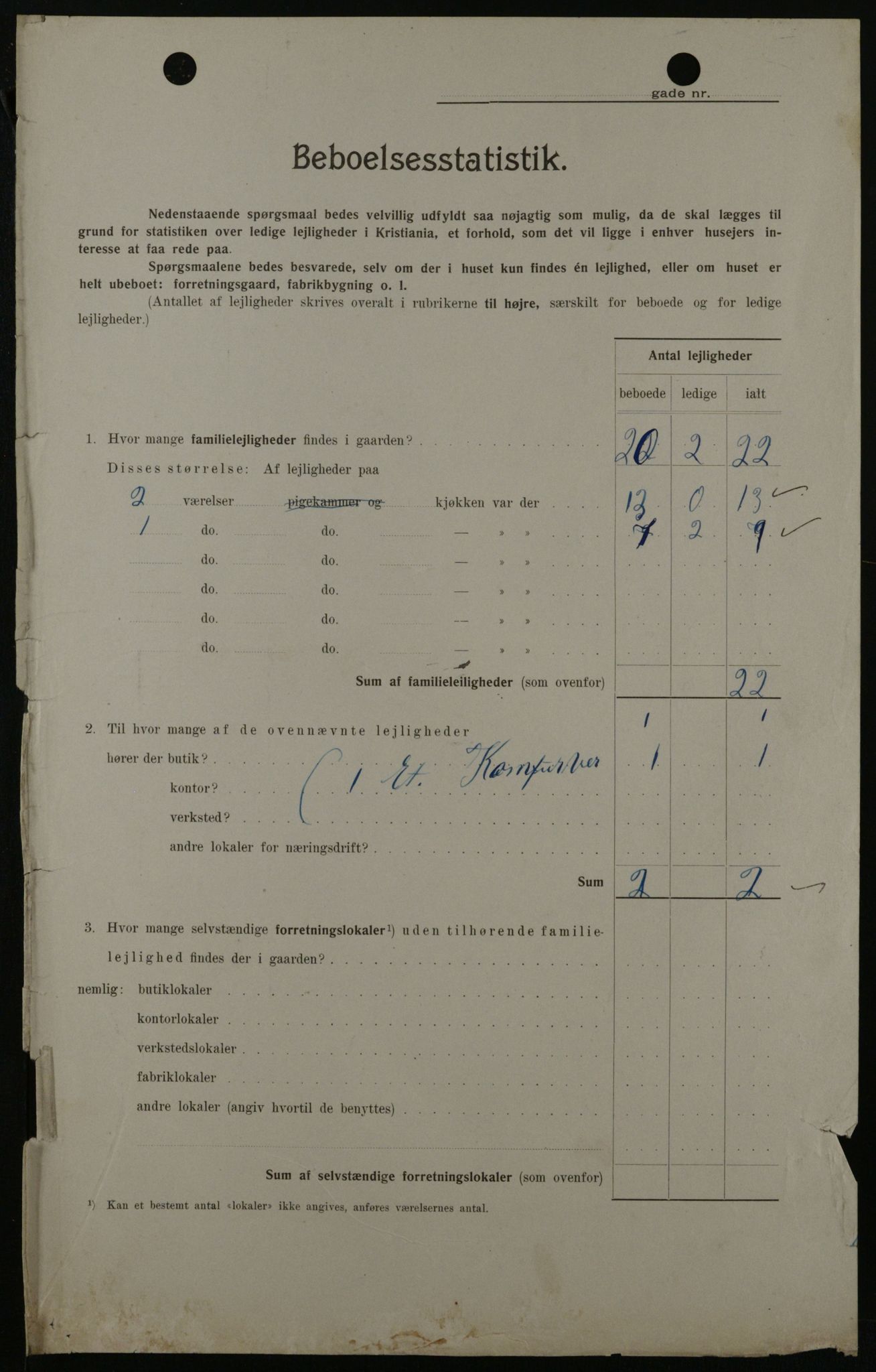 OBA, Kommunal folketelling 1.2.1908 for Kristiania kjøpstad, 1908, s. 12730