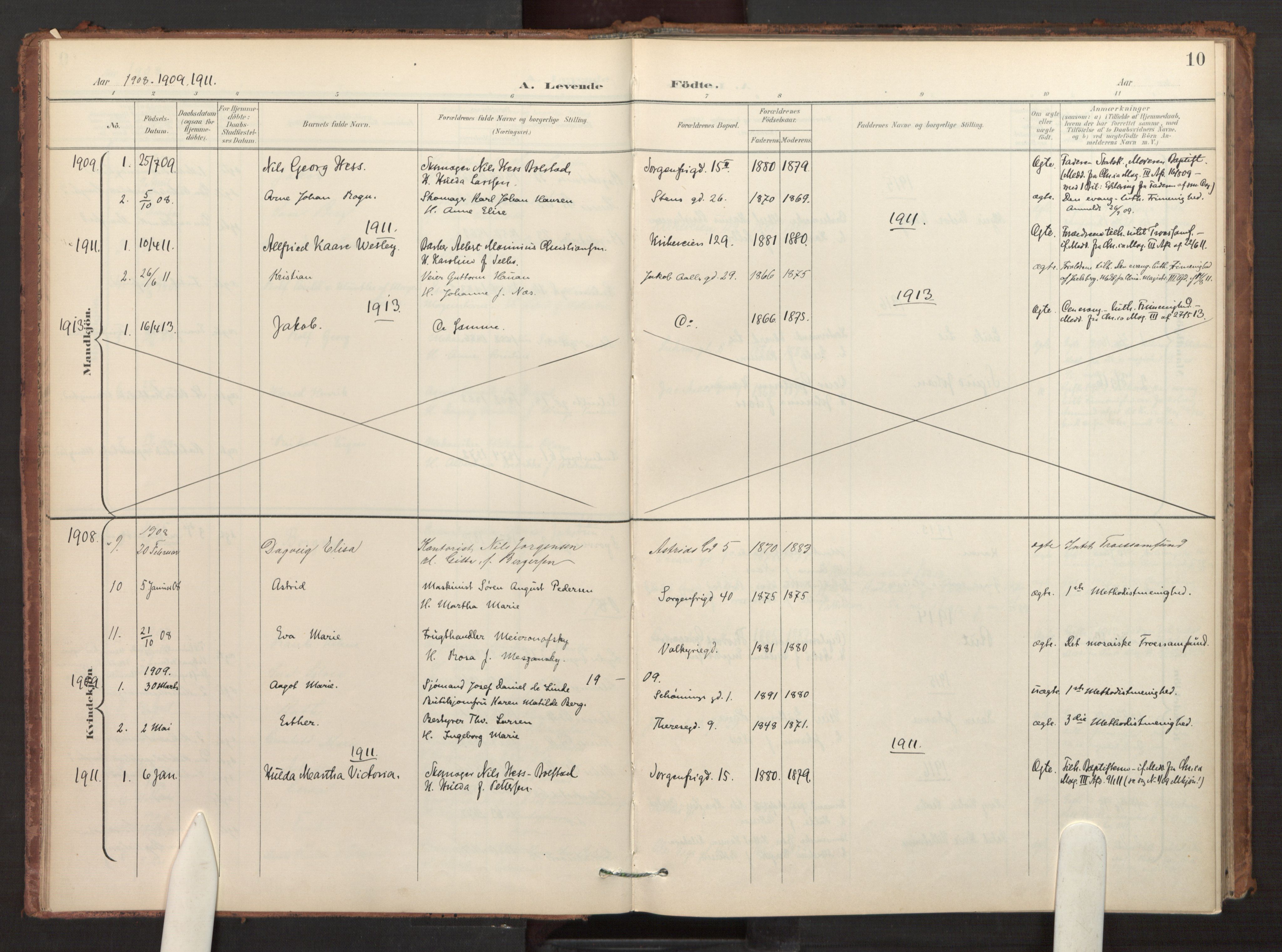 Fagerborg prestekontor Kirkebøker, SAO/A-10844/F/Fa/L0004: Ministerialbok nr. 4, 1898-1928, s. 10