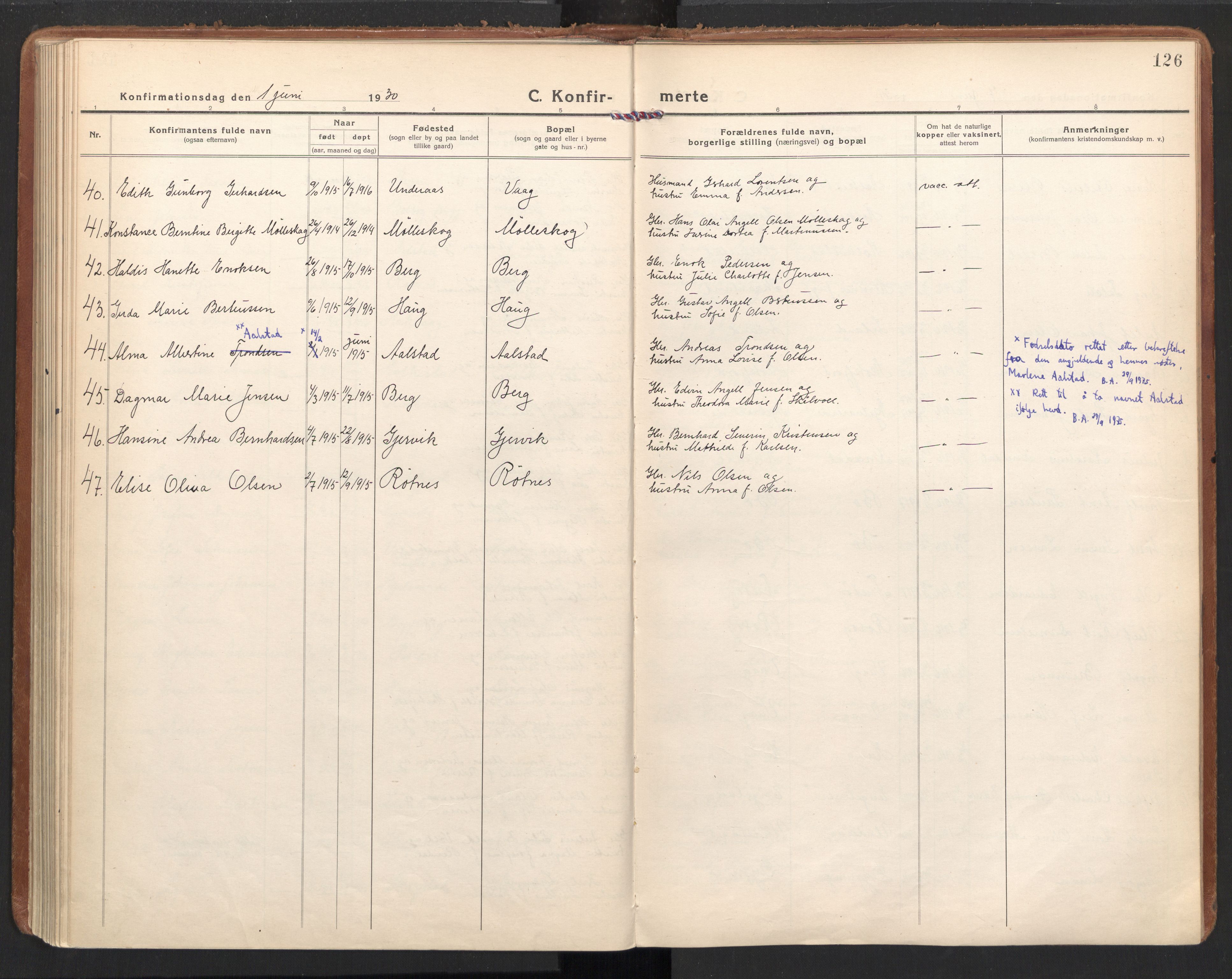 Ministerialprotokoller, klokkerbøker og fødselsregistre - Nordland, AV/SAT-A-1459/855/L0810: Ministerialbok nr. 855A17, 1921-1939, s. 126