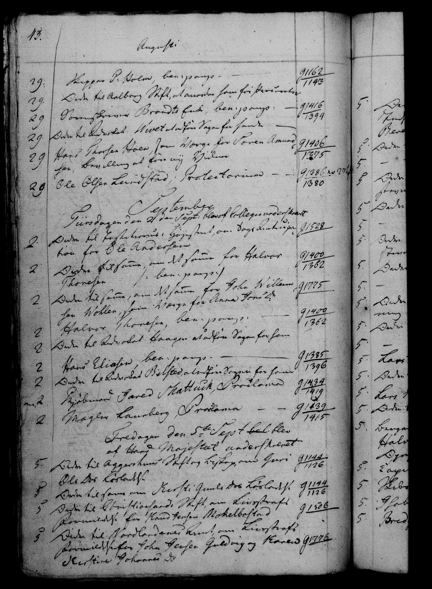 Danske Kanselli 1800-1814, RA/EA-3024/H/Hf/Hfb/Hfbc/L0007: Underskrivelsesbok m. register, 1806, s. 43