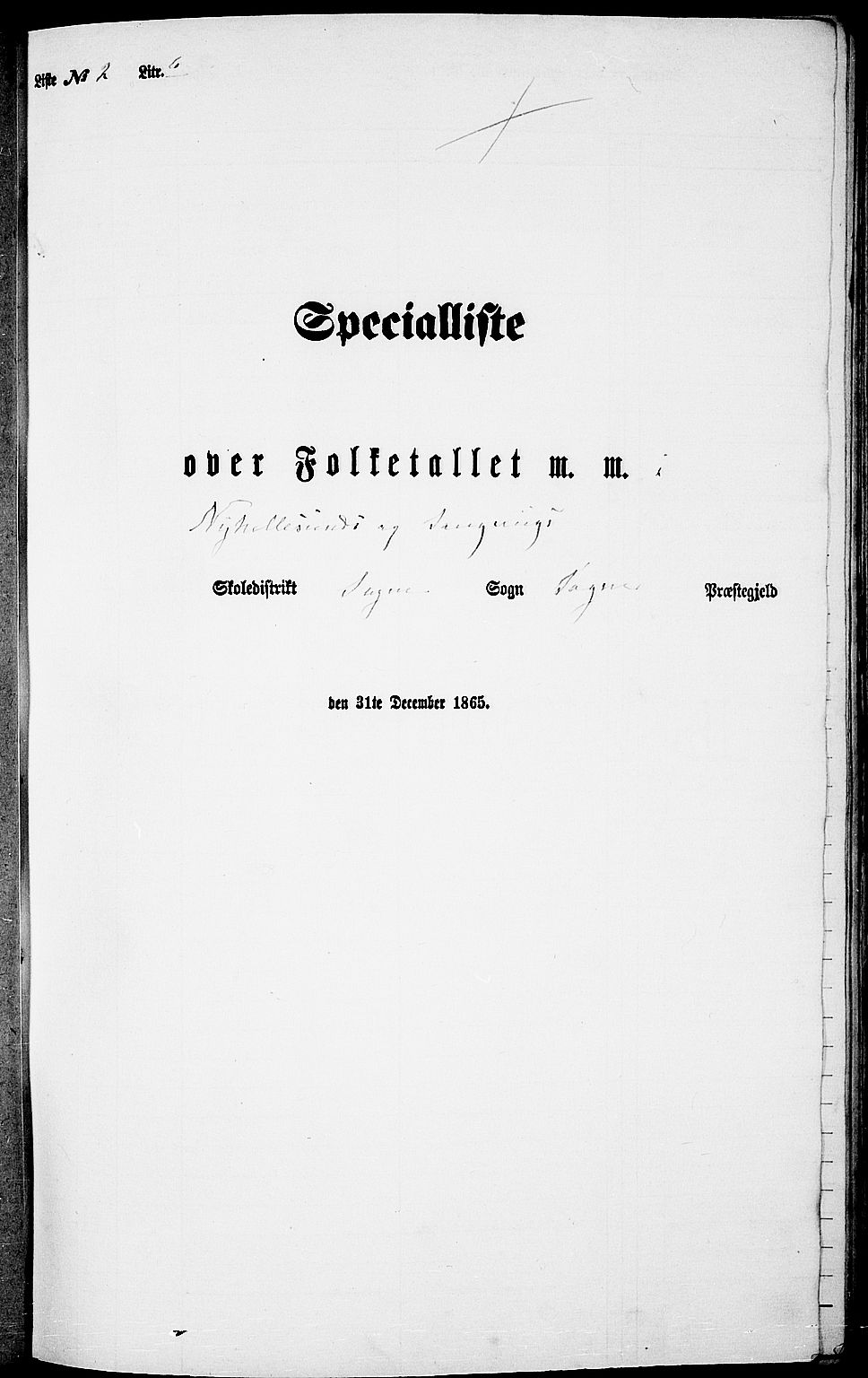RA, Folketelling 1865 for 1018P Søgne prestegjeld, 1865, s. 49