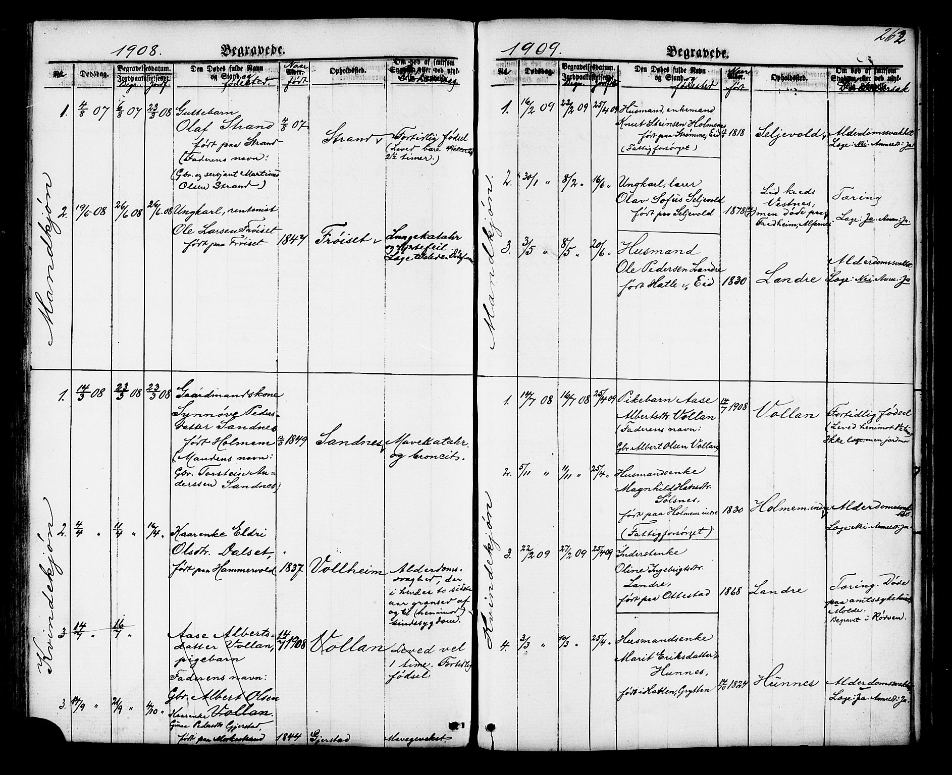 Ministerialprotokoller, klokkerbøker og fødselsregistre - Møre og Romsdal, AV/SAT-A-1454/548/L0614: Klokkerbok nr. 548C02, 1867-1917, s. 262