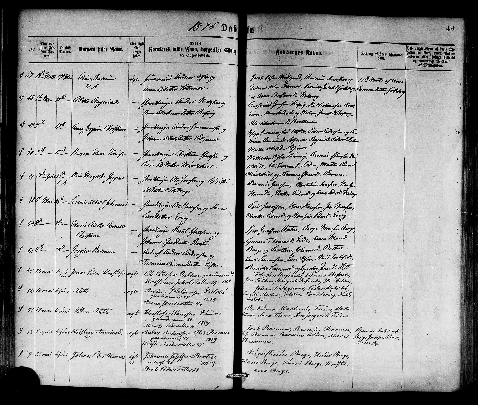 Selje sokneprestembete, AV/SAB-A-99938/H/Ha/Haa/Haaa: Ministerialbok nr. A 12, 1870-1880, s. 49