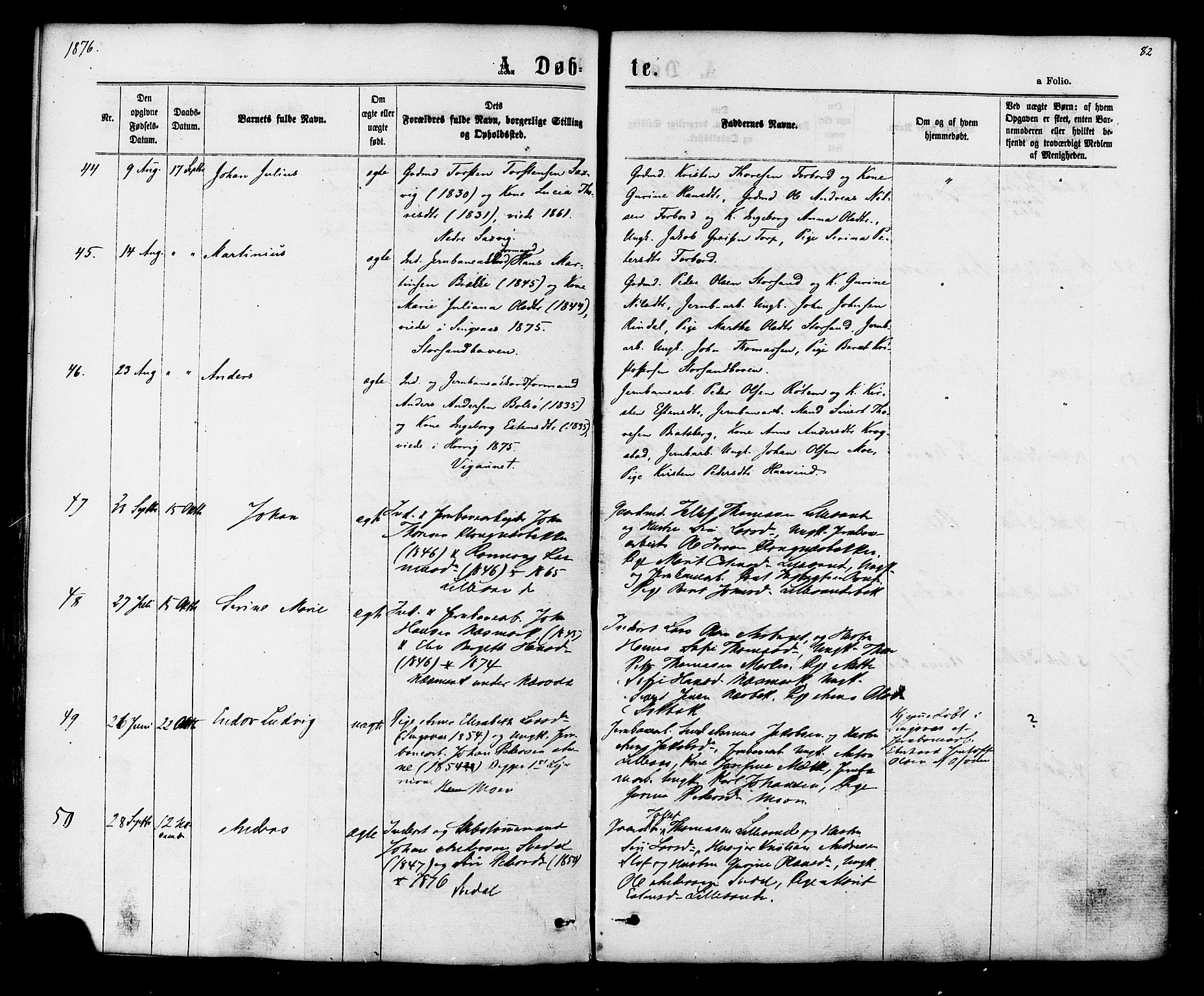 Ministerialprotokoller, klokkerbøker og fødselsregistre - Sør-Trøndelag, SAT/A-1456/616/L0409: Ministerialbok nr. 616A06, 1865-1877, s. 82