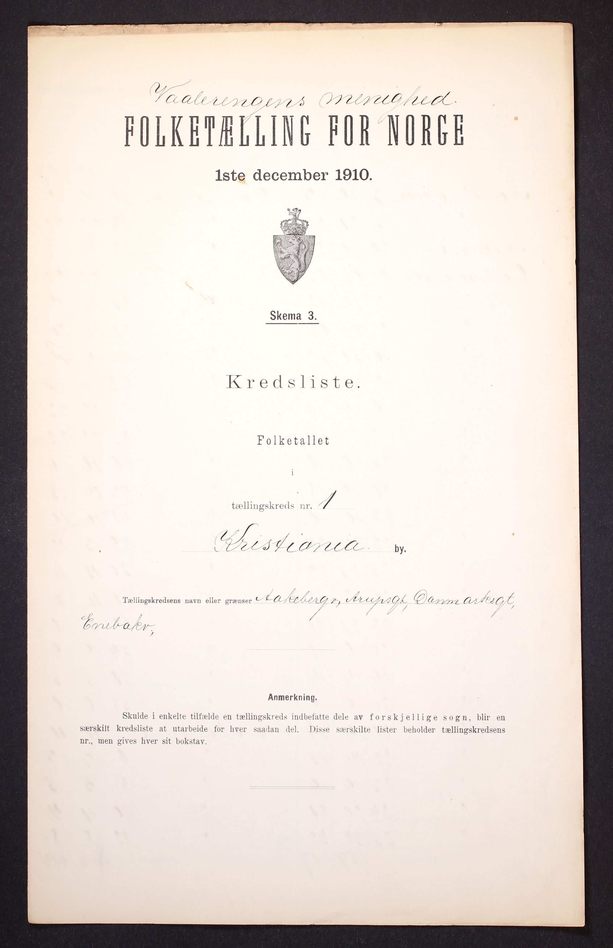 RA, Folketelling 1910 for 0301 Kristiania kjøpstad, 1910, s. 486