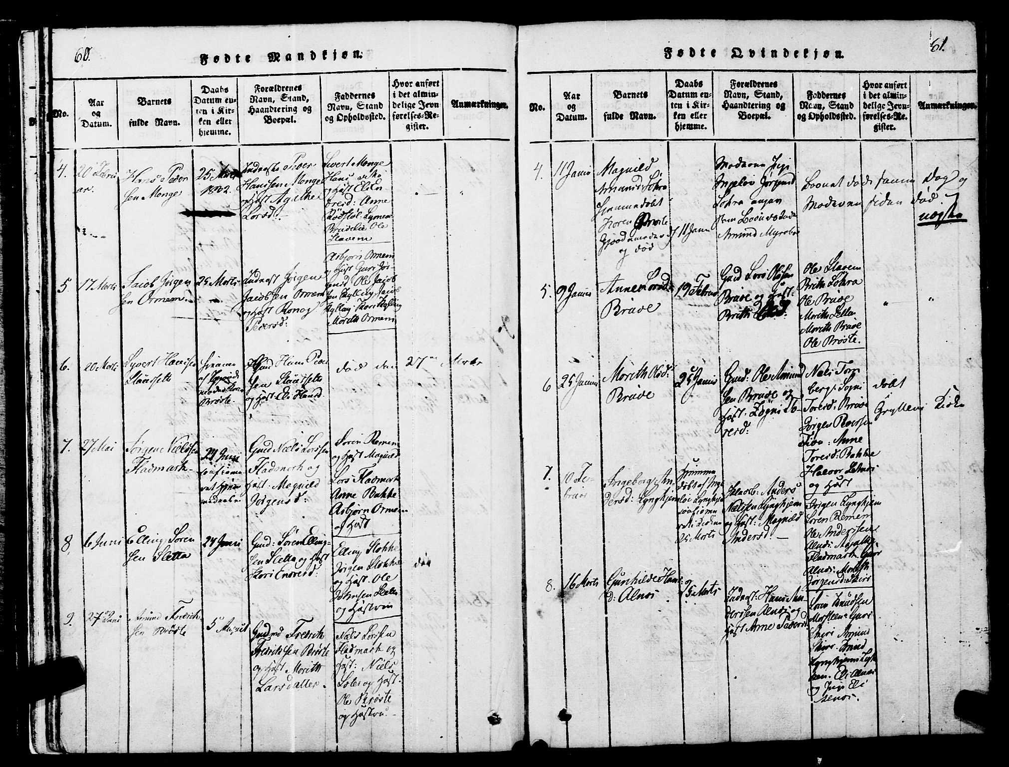 Ministerialprotokoller, klokkerbøker og fødselsregistre - Møre og Romsdal, AV/SAT-A-1454/546/L0593: Ministerialbok nr. 546A01, 1818-1853, s. 60-61