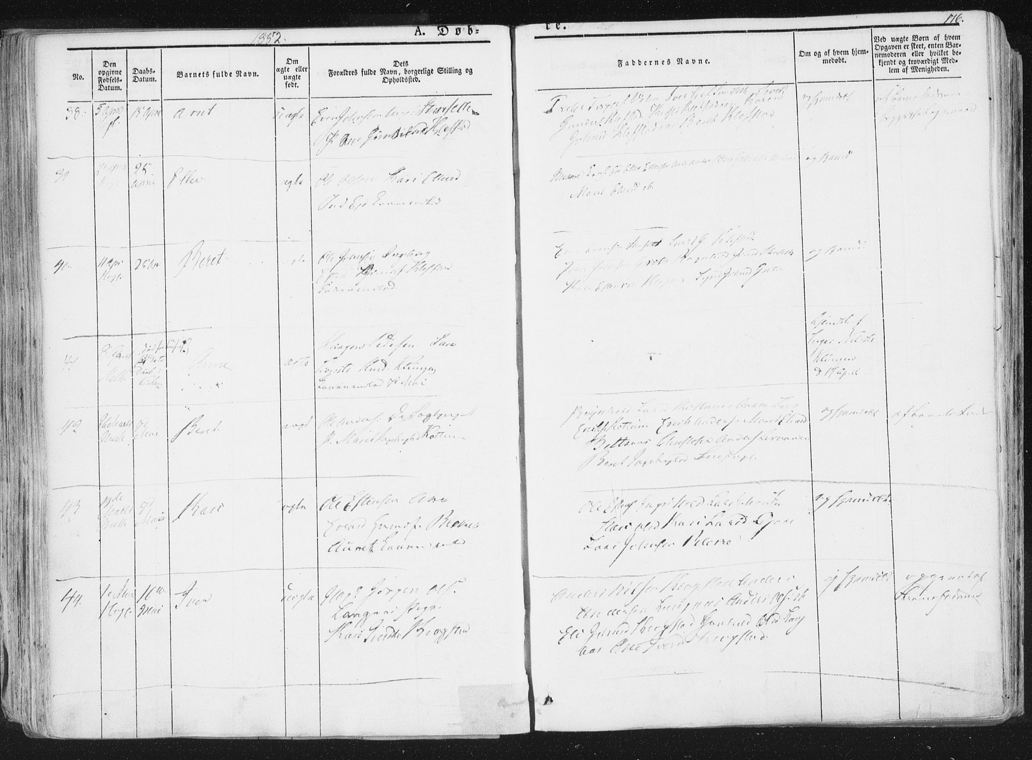 Ministerialprotokoller, klokkerbøker og fødselsregistre - Sør-Trøndelag, SAT/A-1456/691/L1074: Ministerialbok nr. 691A06, 1842-1852, s. 176