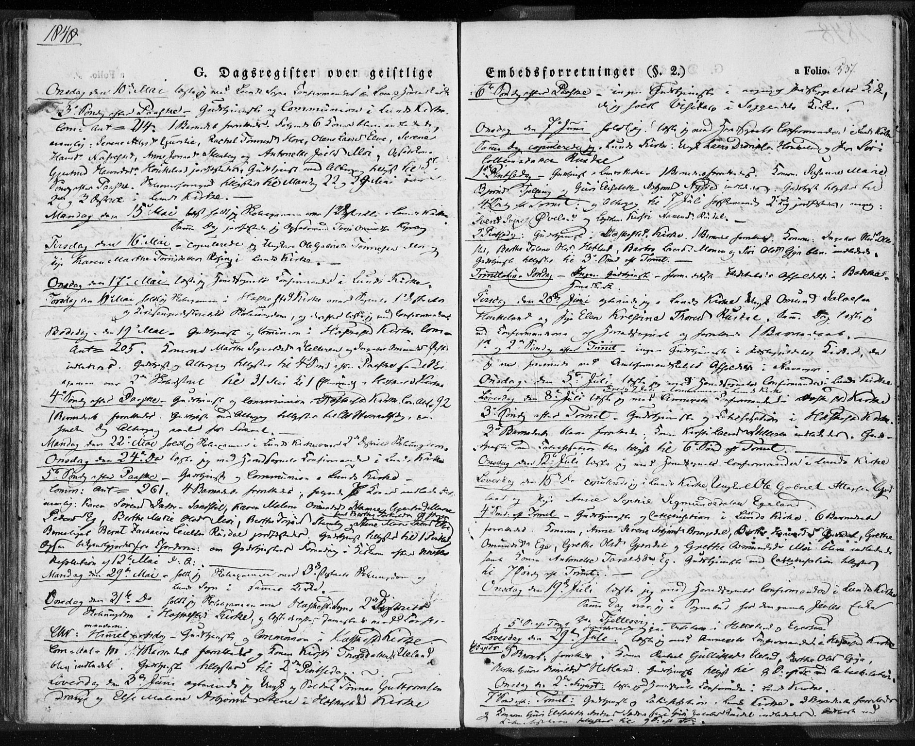 Lund sokneprestkontor, AV/SAST-A-101809/S06/L0008: Ministerialbok nr. A 7.2, 1833-1854, s. 537