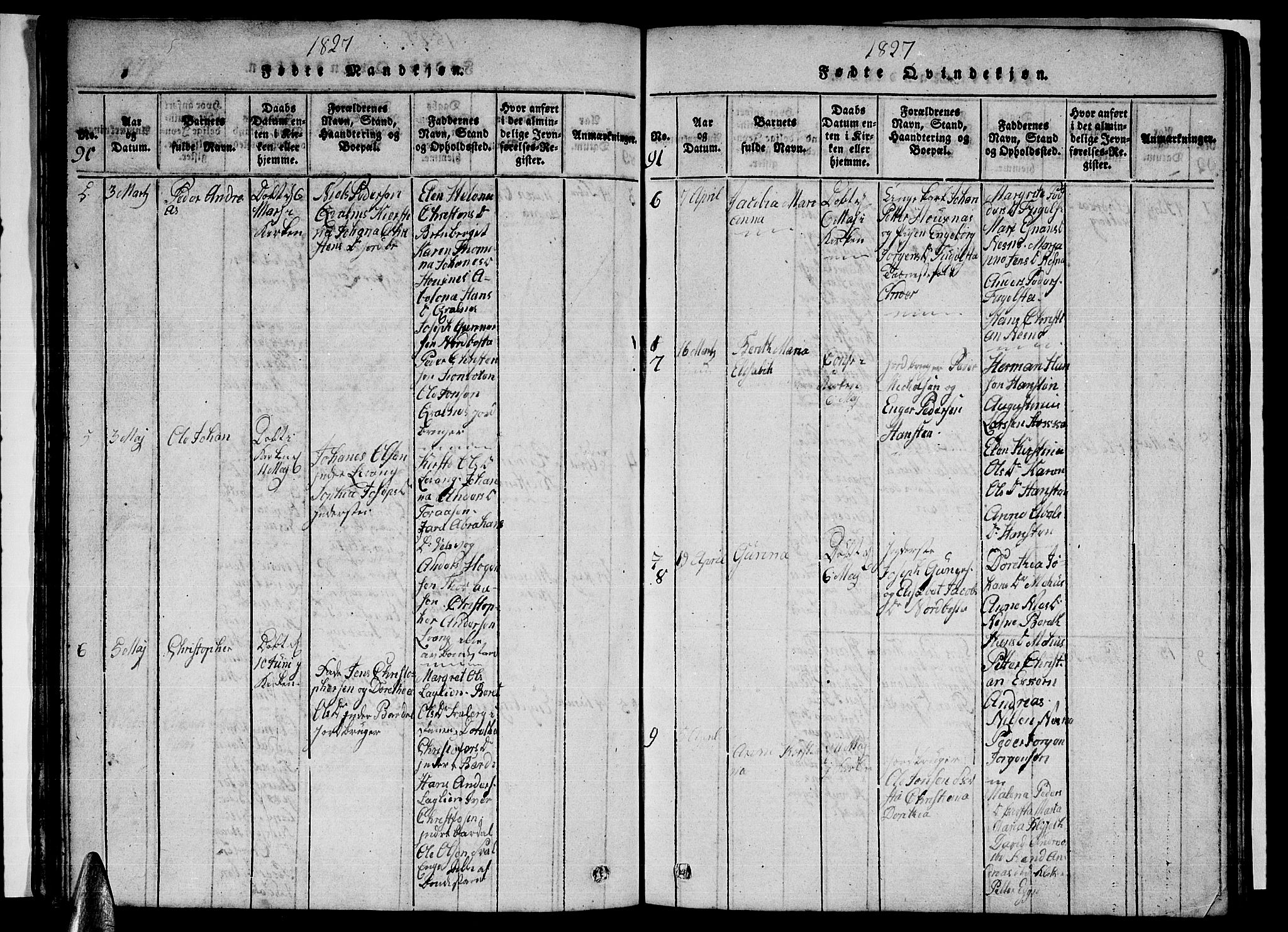 Ministerialprotokoller, klokkerbøker og fødselsregistre - Nordland, AV/SAT-A-1459/838/L0554: Klokkerbok nr. 838C01, 1820-1828, s. 90-91