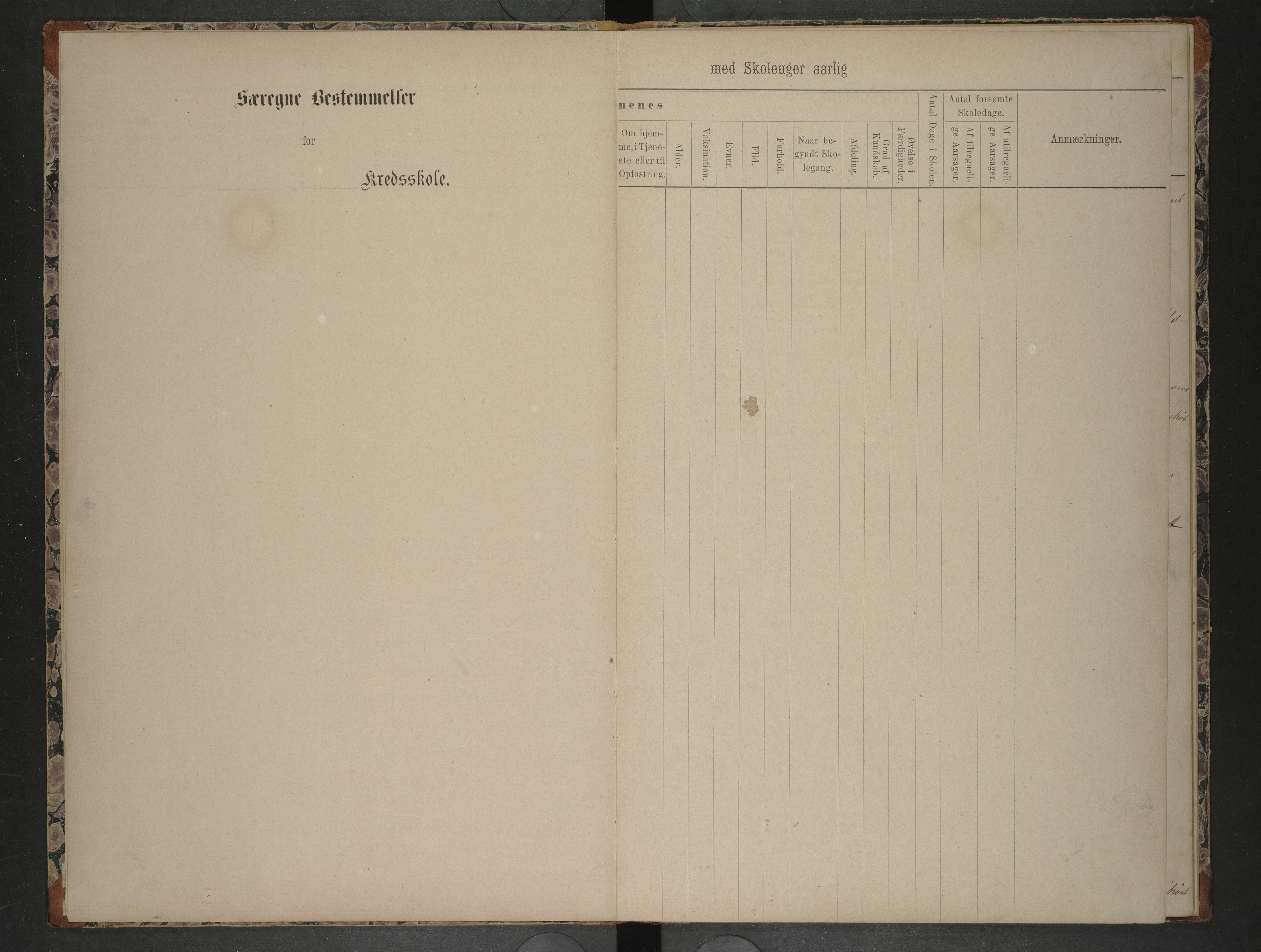 Hadsel kommune. Stokmarknes og Lekang Skolekretser, AIN/K-18660.510.39/F/L0001: Oversiktsprotokoll for Lekang og Stokmarknes kretser, 1878-1884