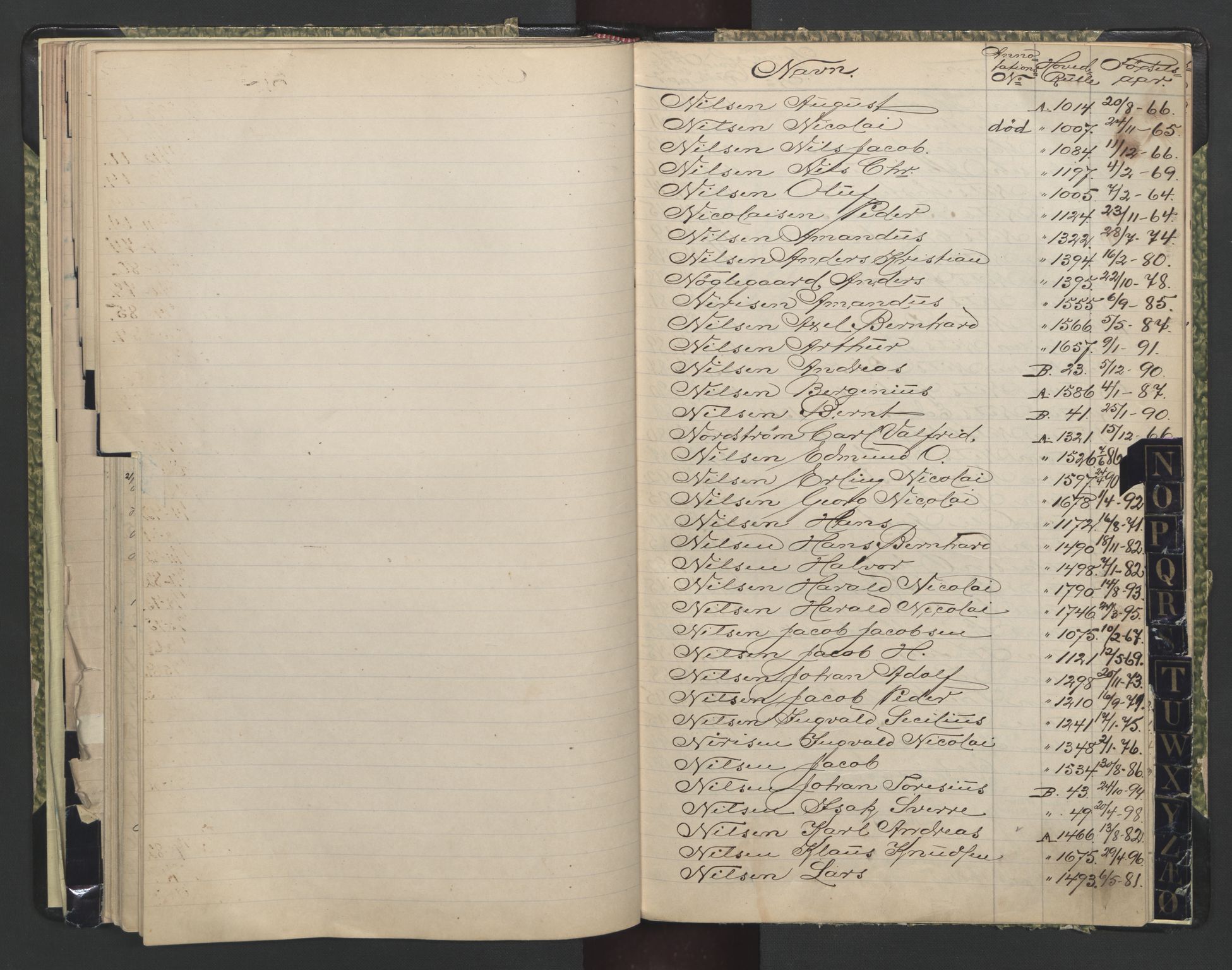 Brevik innrulleringskontor, AV/SAKO-A-833/G/Ga/L0002: Alf. navnregister til annotasjons- og hovedrullene, 1860-1948, s. 89