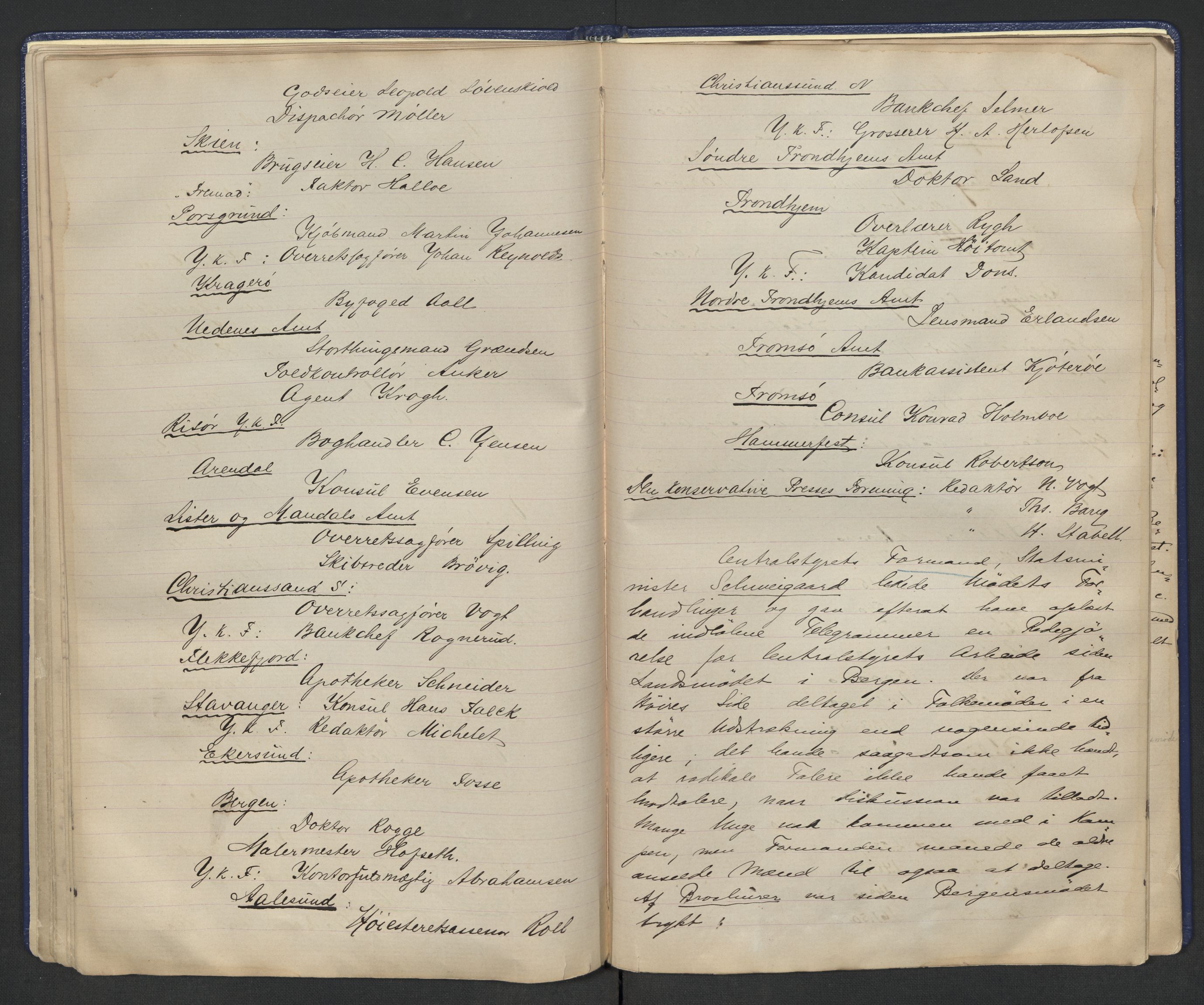 Høyres Hovedorganisasjon, AV/RA-PA-0583/1/A/Aa/L0001: De konservative foreningers centralstyre. Referatprotokoll, 1884-1897, s. 33