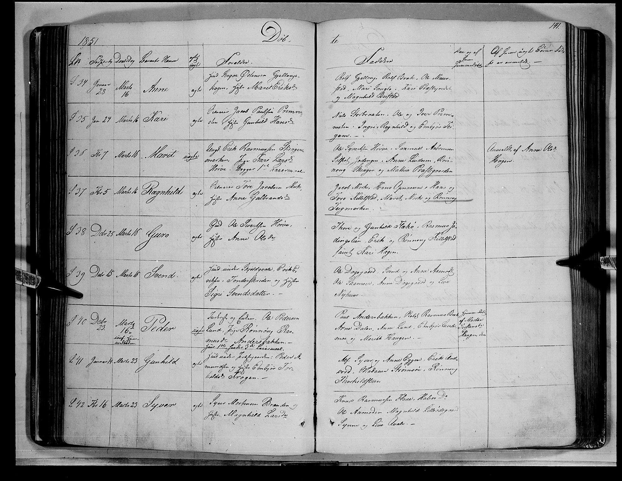 Lom prestekontor, AV/SAH-PREST-070/K/L0006: Ministerialbok nr. 6A, 1837-1863, s. 141