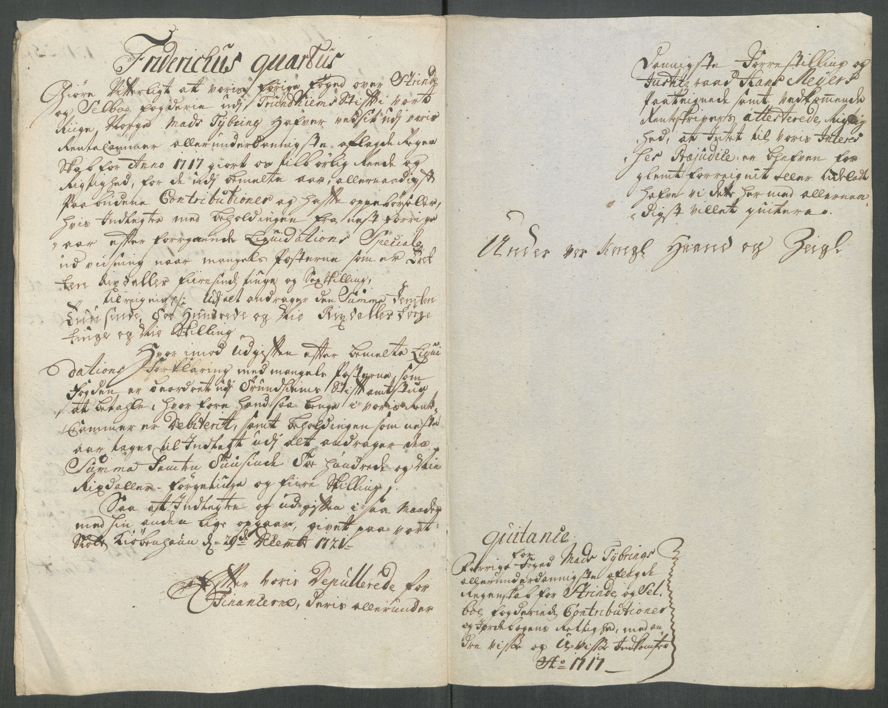 Rentekammeret inntil 1814, Reviderte regnskaper, Fogderegnskap, RA/EA-4092/R61/L4116: Fogderegnskap Strinda og Selbu, 1717-1718, s. 15