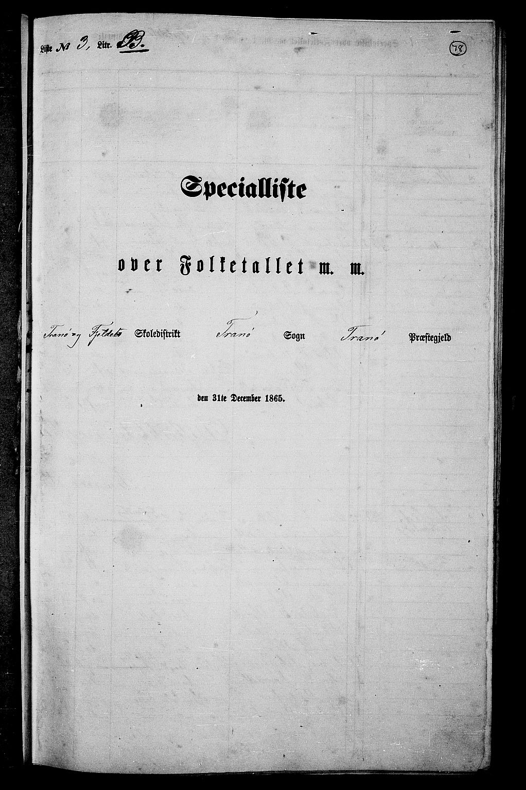 RA, Folketelling 1865 for 1927P Tranøy prestegjeld, 1865, s. 71