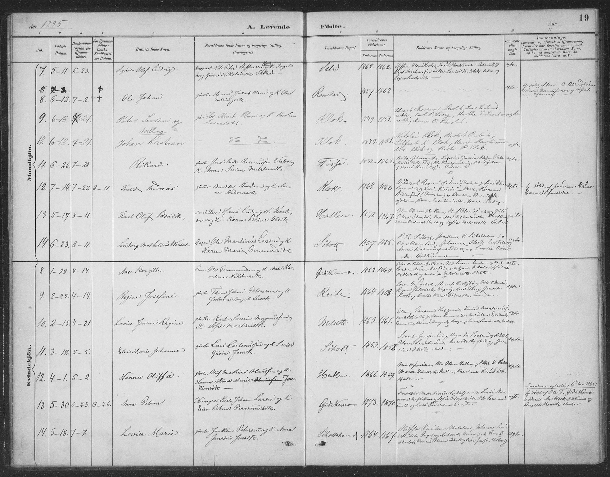 Ministerialprotokoller, klokkerbøker og fødselsregistre - Møre og Romsdal, SAT/A-1454/522/L0316: Ministerialbok nr. 522A11, 1890-1911, s. 19