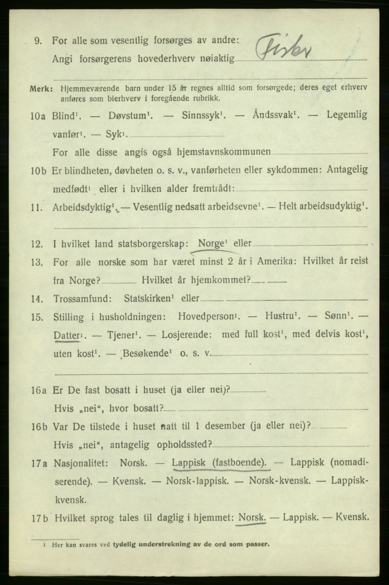 SATØ, Folketelling 1920 for 2019 Kjelvik herred, 1920, s. 1154