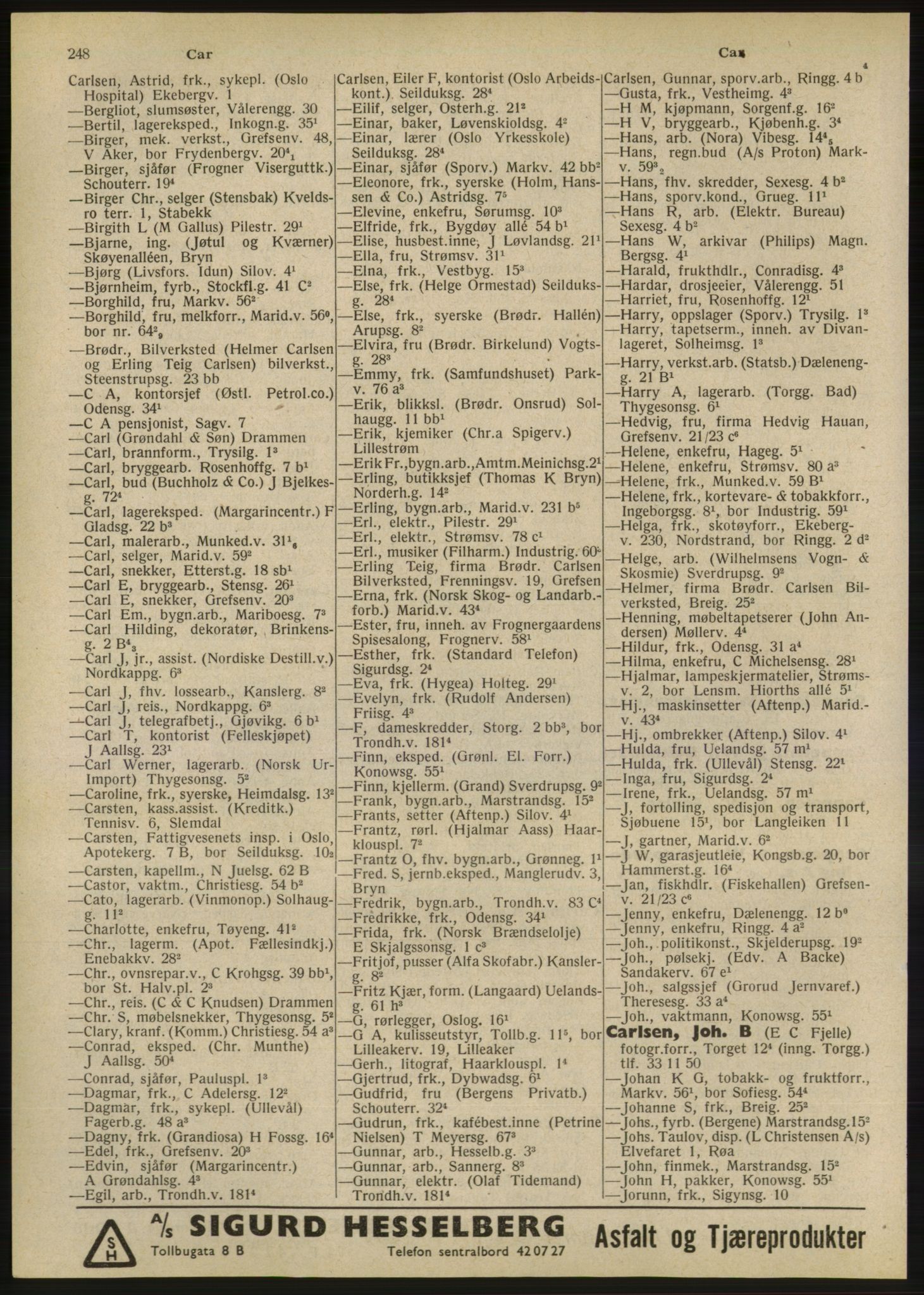 Kristiania/Oslo adressebok, PUBL/-, 1947, s. 248