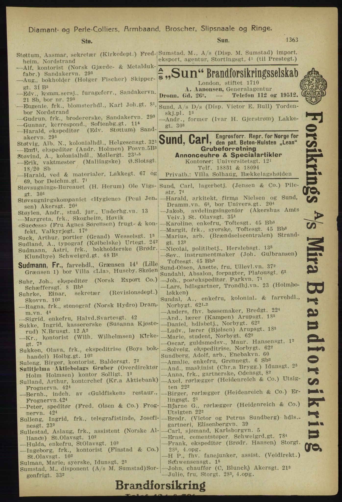 Kristiania/Oslo adressebok, PUBL/-, 1918, s. 1388