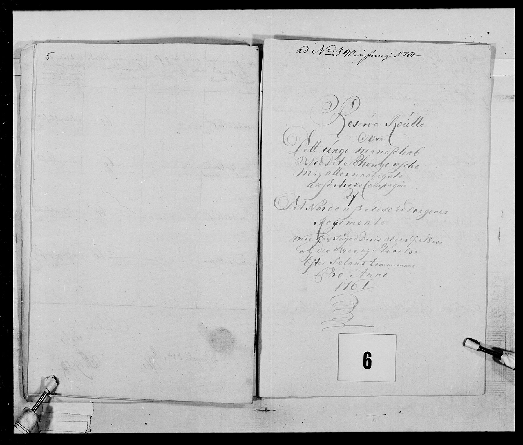Generalitets- og kommissariatskollegiet, Det kongelige norske kommissariatskollegium, AV/RA-EA-5420/E/Eh/L0019: Nordafjelske dragonregiment, 1761-1769, s. 55