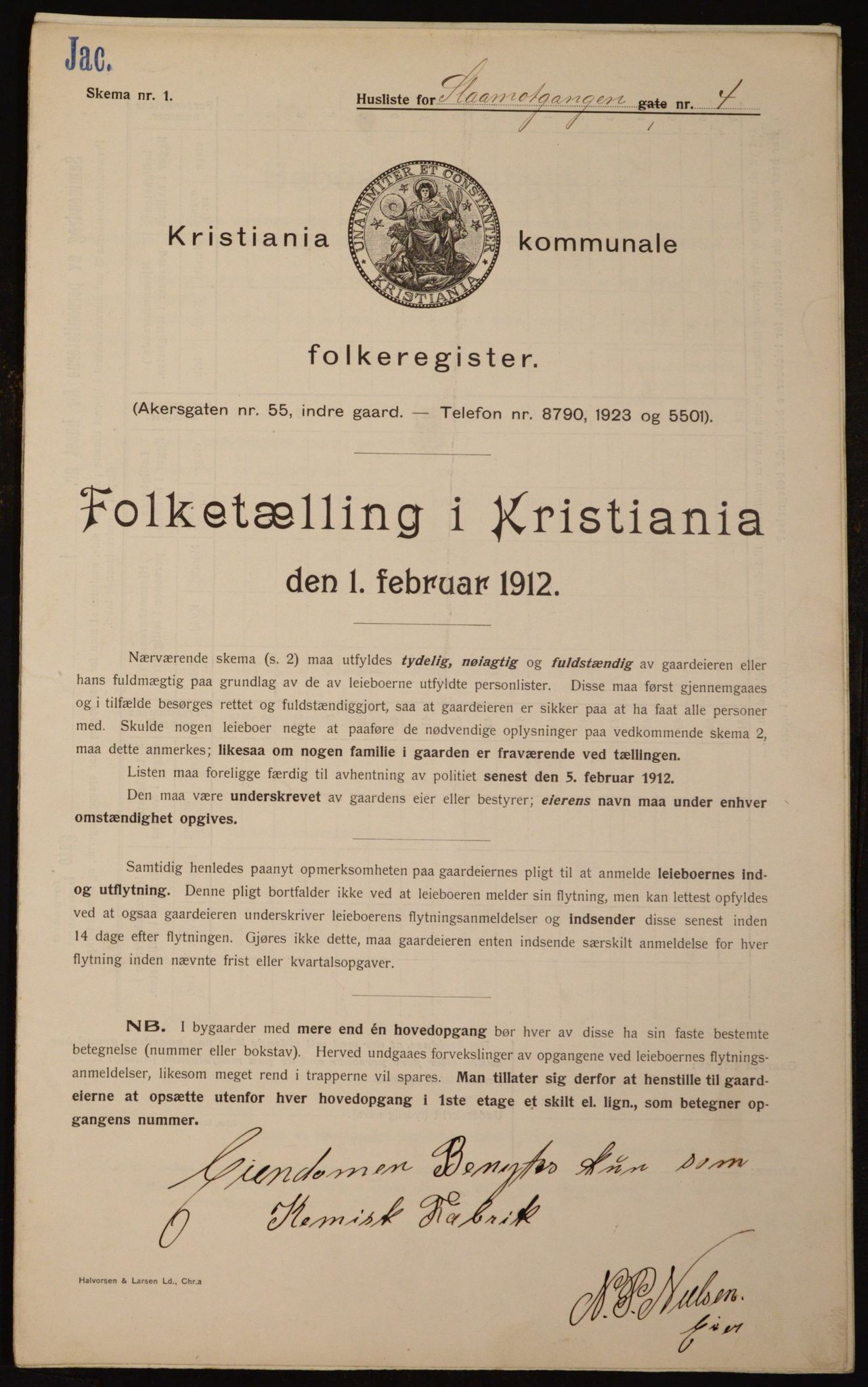 OBA, Kommunal folketelling 1.2.1912 for Kristiania, 1912, s. 97213