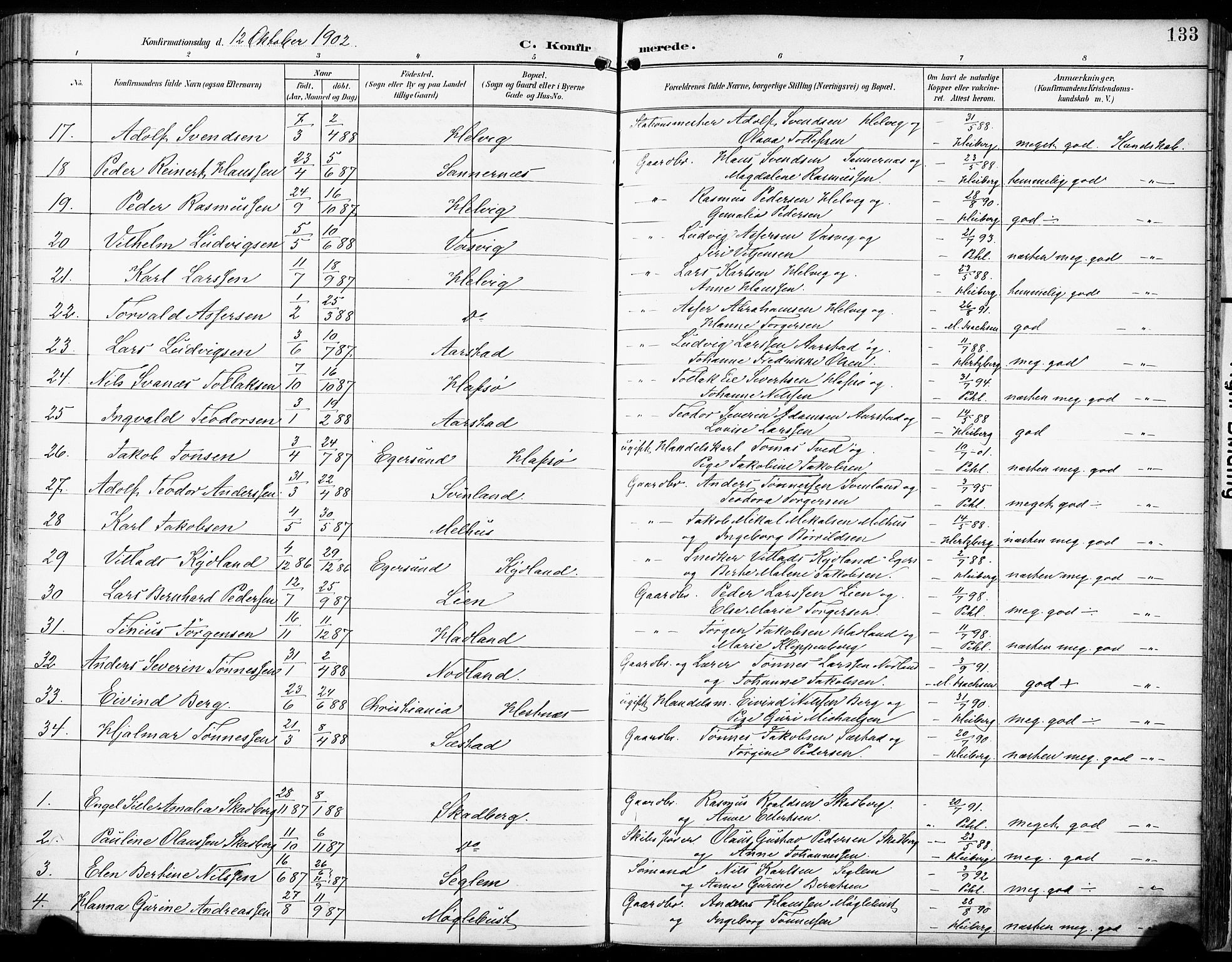 Eigersund sokneprestkontor, AV/SAST-A-101807/S08/L0018: Ministerialbok nr. A 17, 1892-1905, s. 133