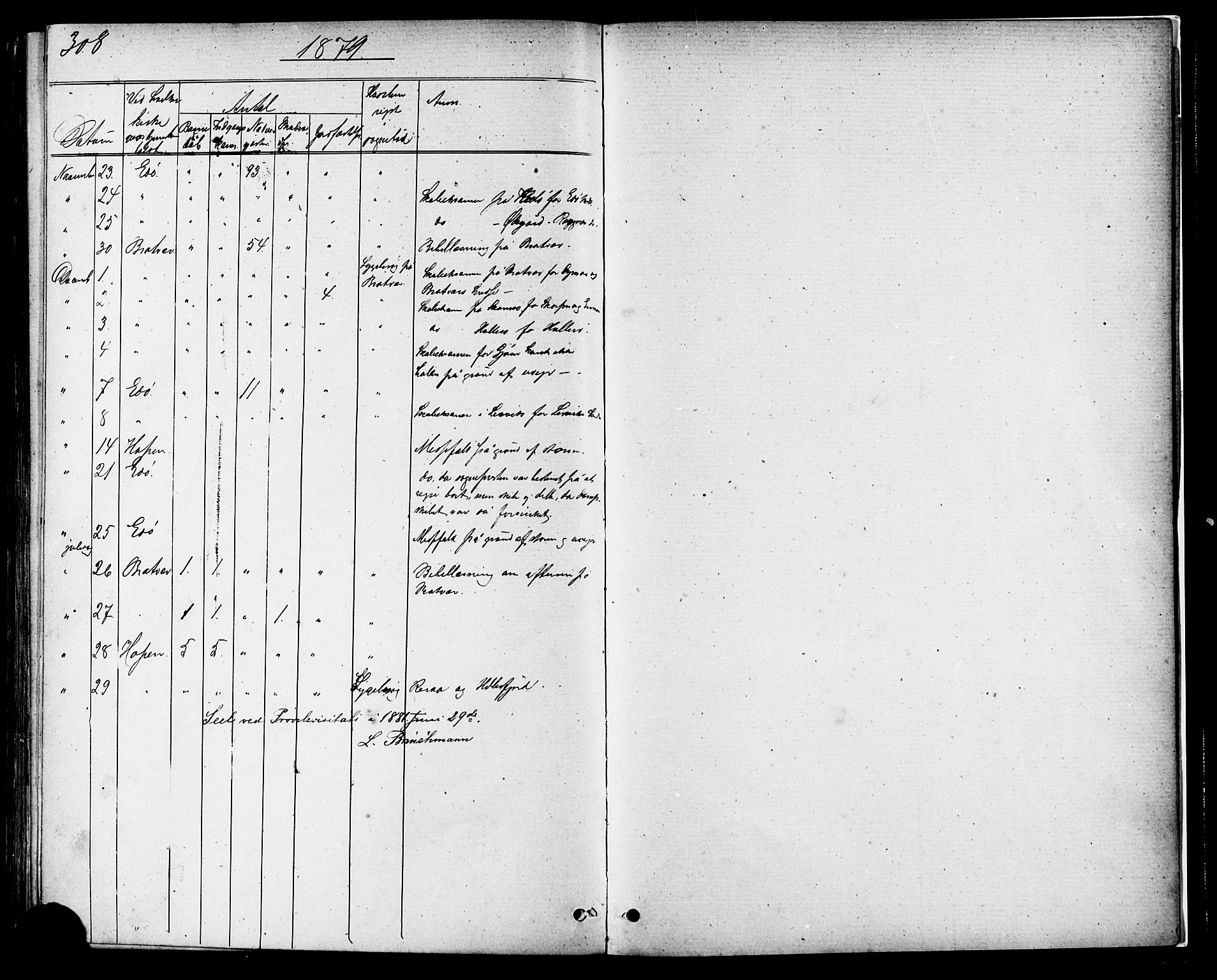 Ministerialprotokoller, klokkerbøker og fødselsregistre - Møre og Romsdal, AV/SAT-A-1454/581/L0938: Ministerialbok nr. 581A06, 1873-1879, s. 308