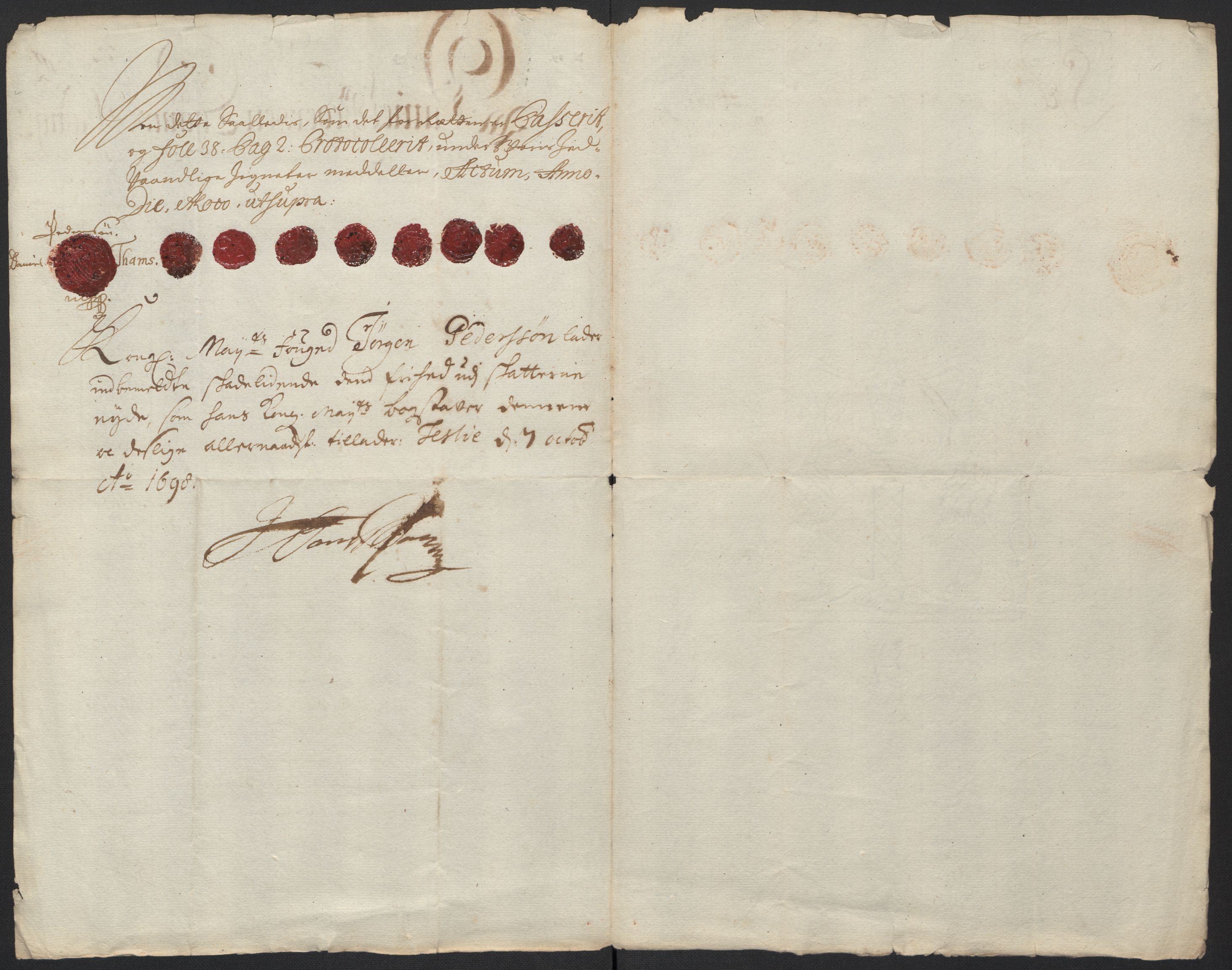 Rentekammeret inntil 1814, Reviderte regnskaper, Fogderegnskap, AV/RA-EA-4092/R60/L3948: Fogderegnskap Orkdal og Gauldal, 1698, s. 425