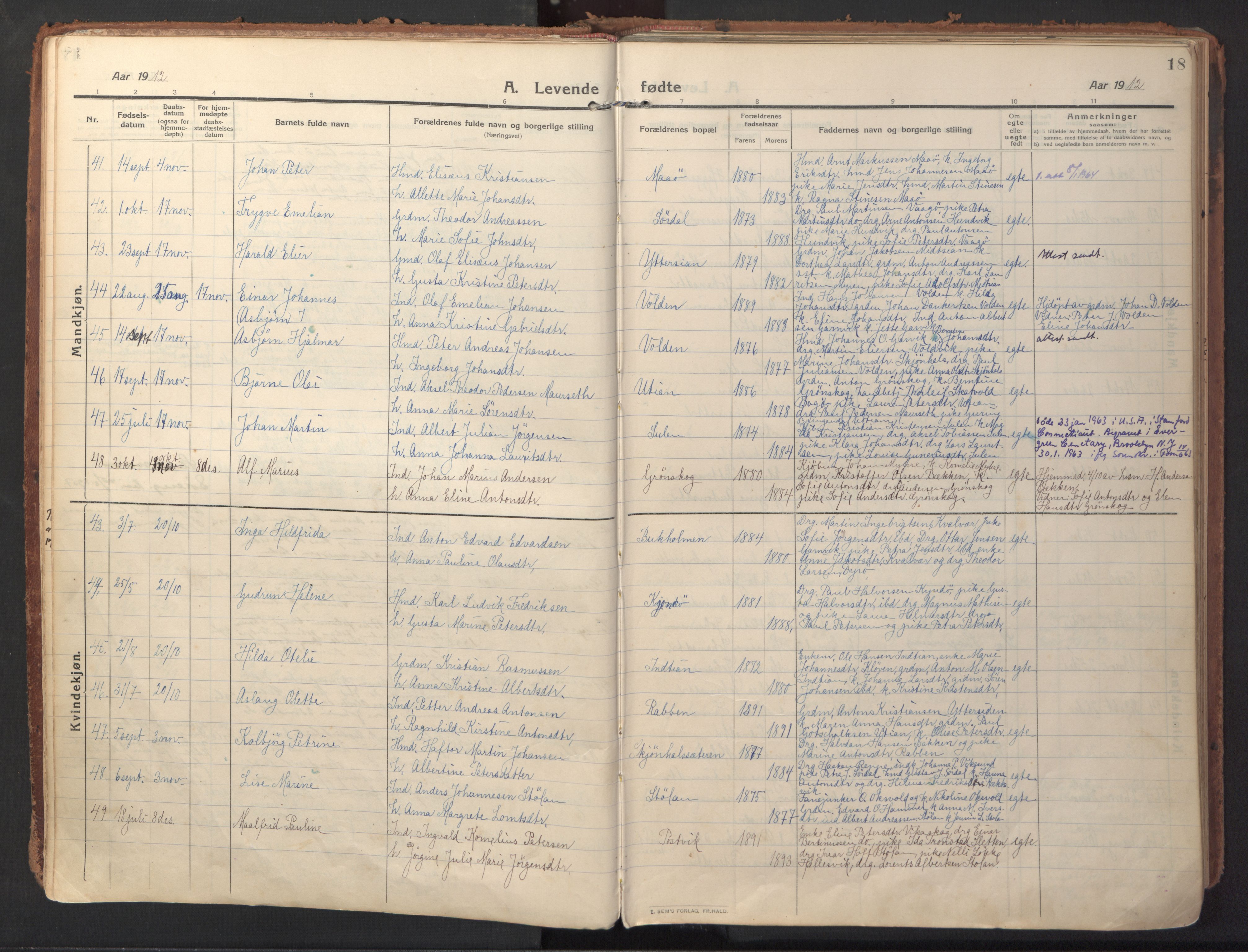 Ministerialprotokoller, klokkerbøker og fødselsregistre - Sør-Trøndelag, SAT/A-1456/640/L0581: Ministerialbok nr. 640A06, 1910-1924, s. 18