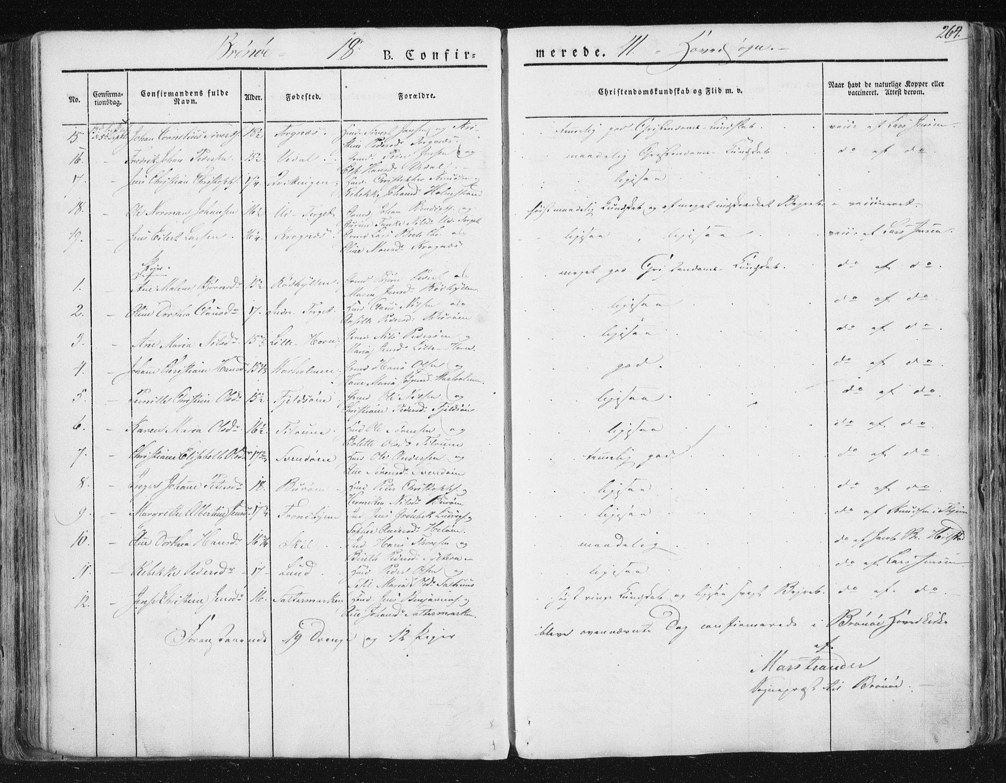 Ministerialprotokoller, klokkerbøker og fødselsregistre - Nordland, AV/SAT-A-1459/813/L0198: Ministerialbok nr. 813A08, 1834-1874, s. 264
