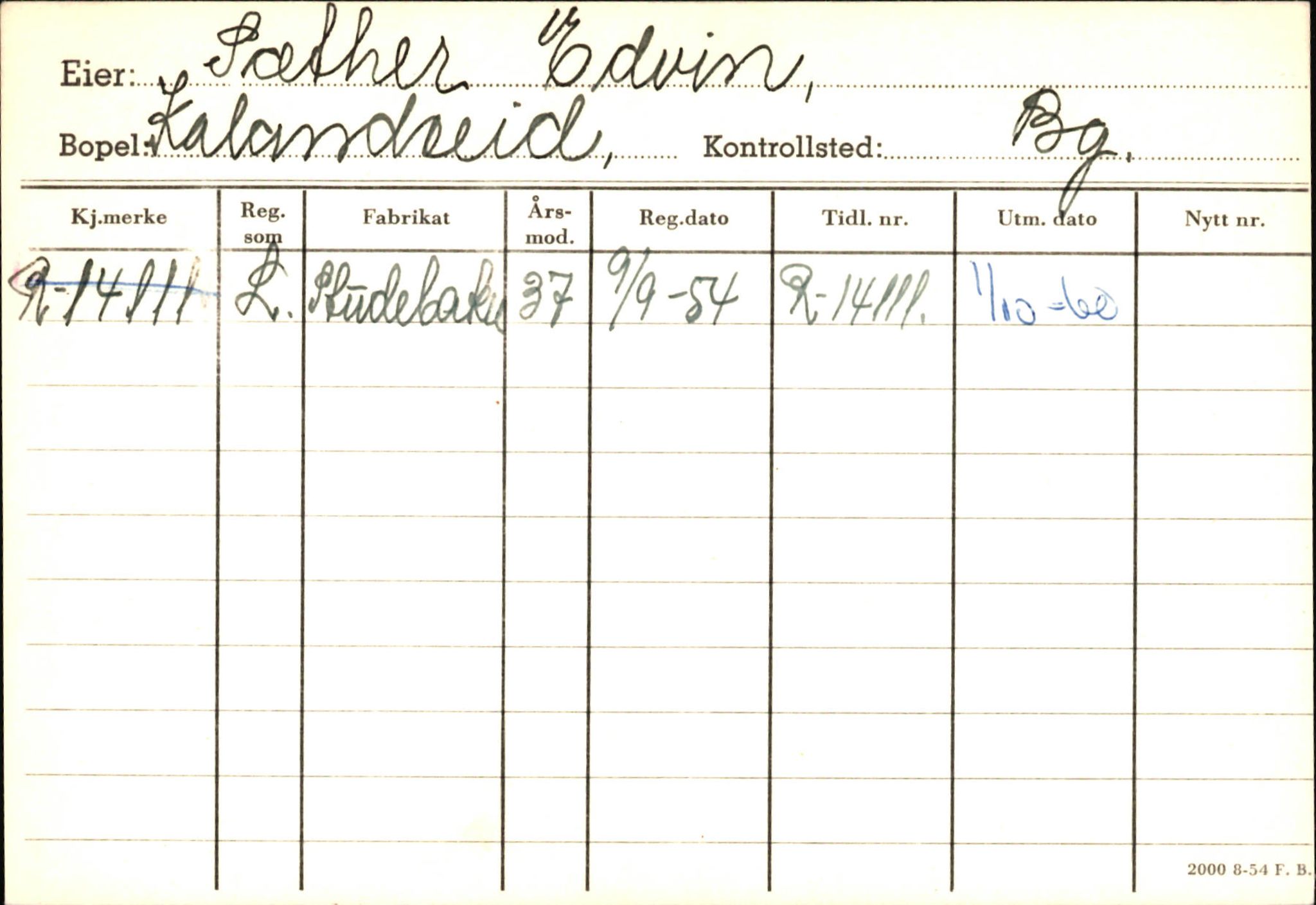 Statens vegvesen, Hordaland vegkontor, AV/SAB-A-5201/2/Ha/L0054: R-eierkort S-T, 1920-1971, s. 4