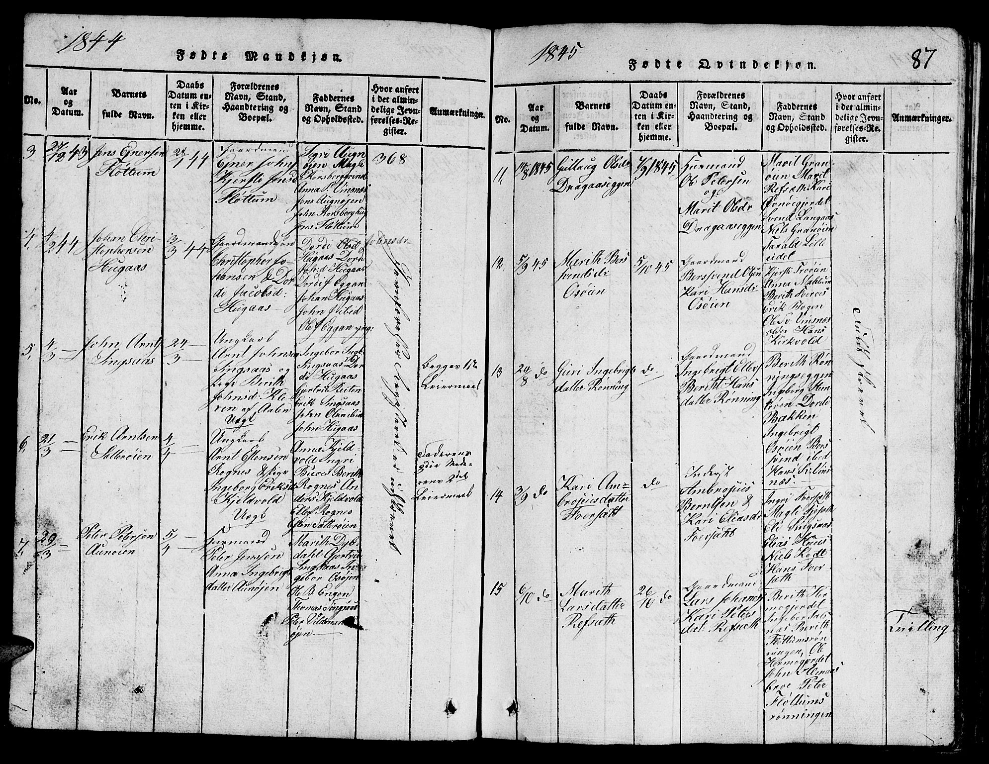 Ministerialprotokoller, klokkerbøker og fødselsregistre - Sør-Trøndelag, AV/SAT-A-1456/688/L1026: Klokkerbok nr. 688C01, 1817-1860, s. 87