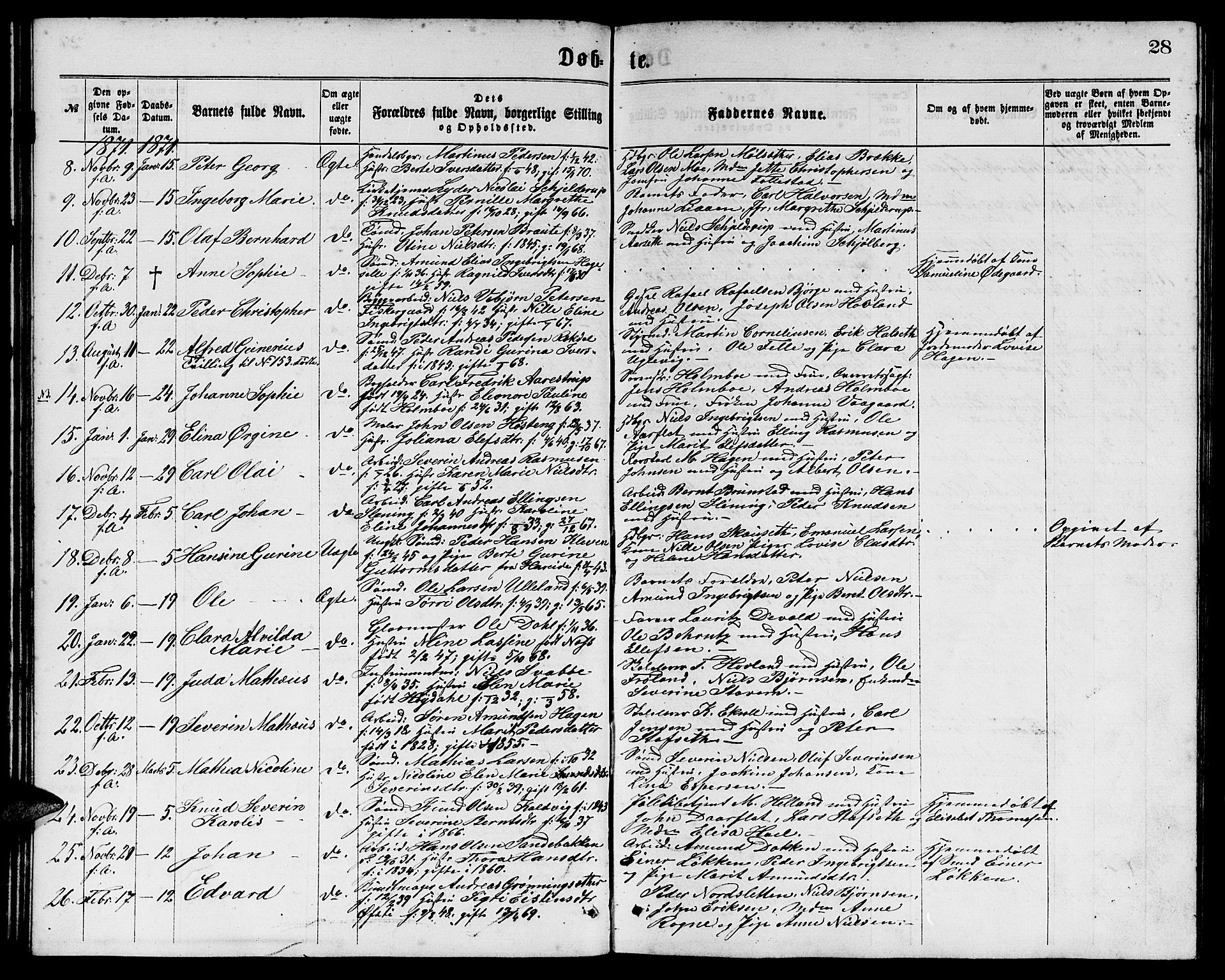 Ministerialprotokoller, klokkerbøker og fødselsregistre - Møre og Romsdal, AV/SAT-A-1454/529/L0465: Klokkerbok nr. 529C02, 1868-1877, s. 28