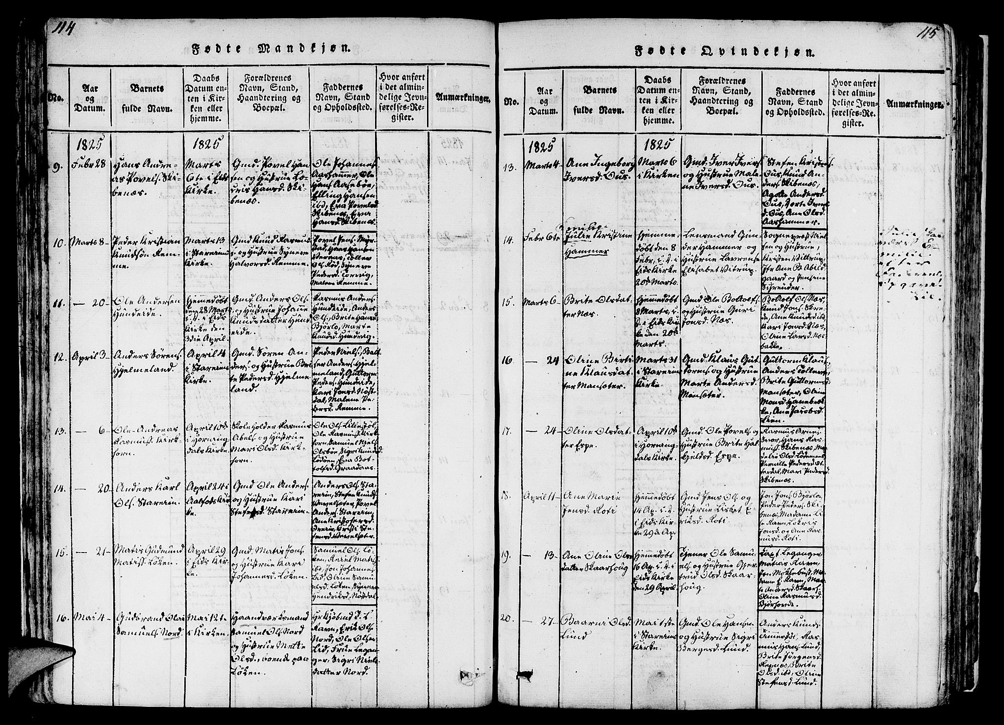 Eid sokneprestembete, AV/SAB-A-82301/H/Haa/Haaa/L0005: Ministerialbok nr. A 5, 1816-1830, s. 114-115