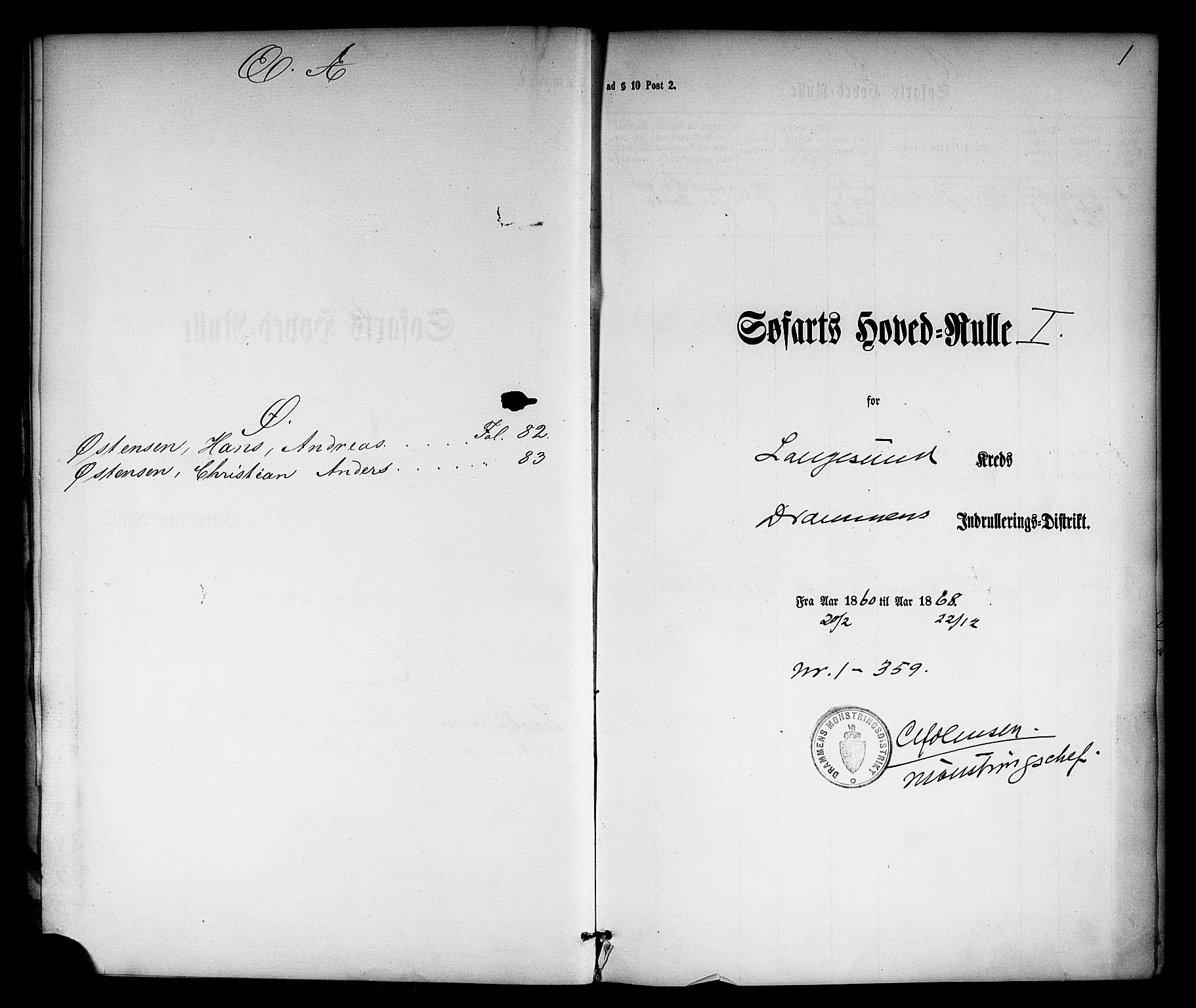 Langesund innrulleringskontor, SAKO/A-831/F/Fc/L0001: Hovedrulle, 1860-1868, s. 20