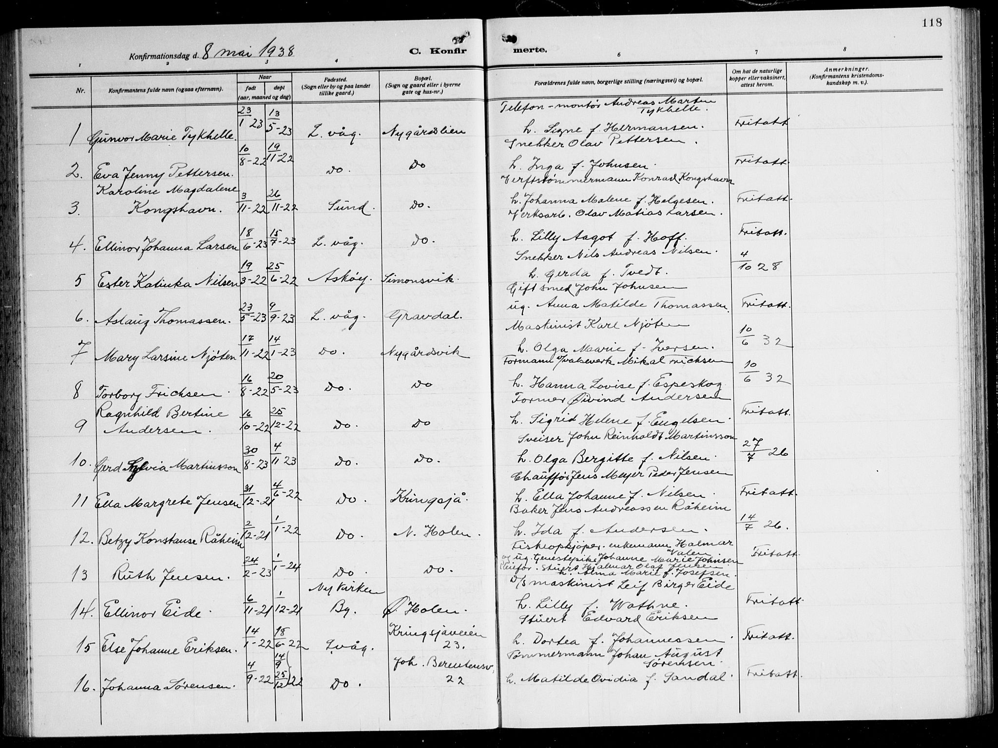 Laksevåg Sokneprestembete, AV/SAB-A-76501/H/Ha/Hab/Haba: Klokkerbok nr. A 10, 1925-1942, s. 118