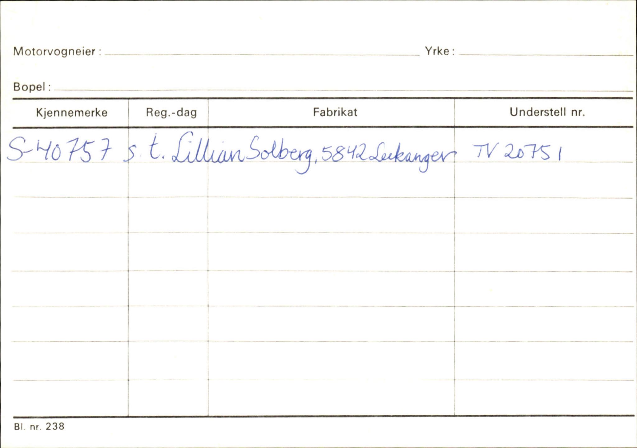 Statens vegvesen, Sogn og Fjordane vegkontor, AV/SAB-A-5301/4/F/L0124: Eigarregister Sogndal A-U, 1945-1975, s. 82