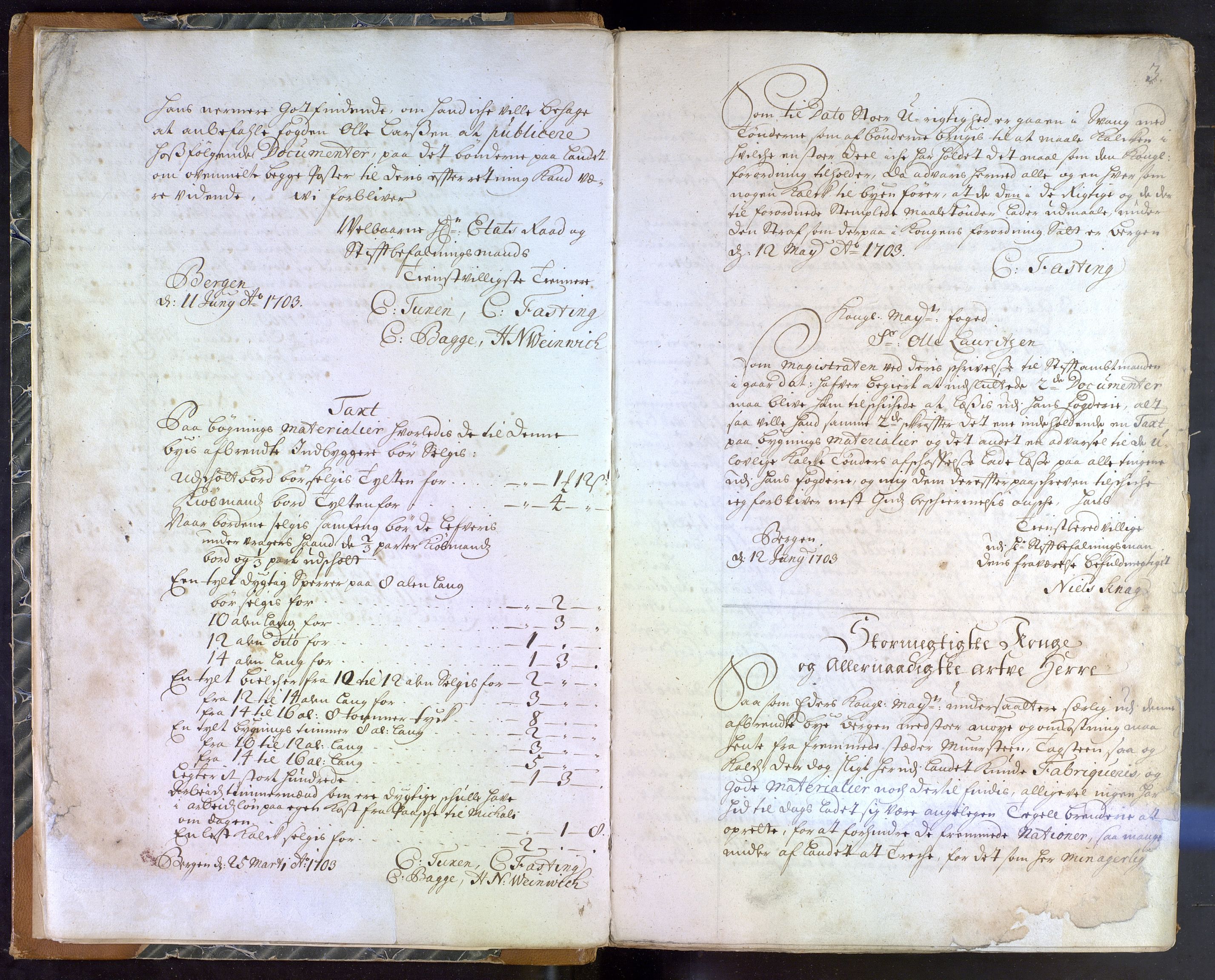 Stiftamtmannen i Bergen, AV/SAB-A-100006/A/Aa/L0001: Lnr. 1: Resolusjonsbok, 1703-1705